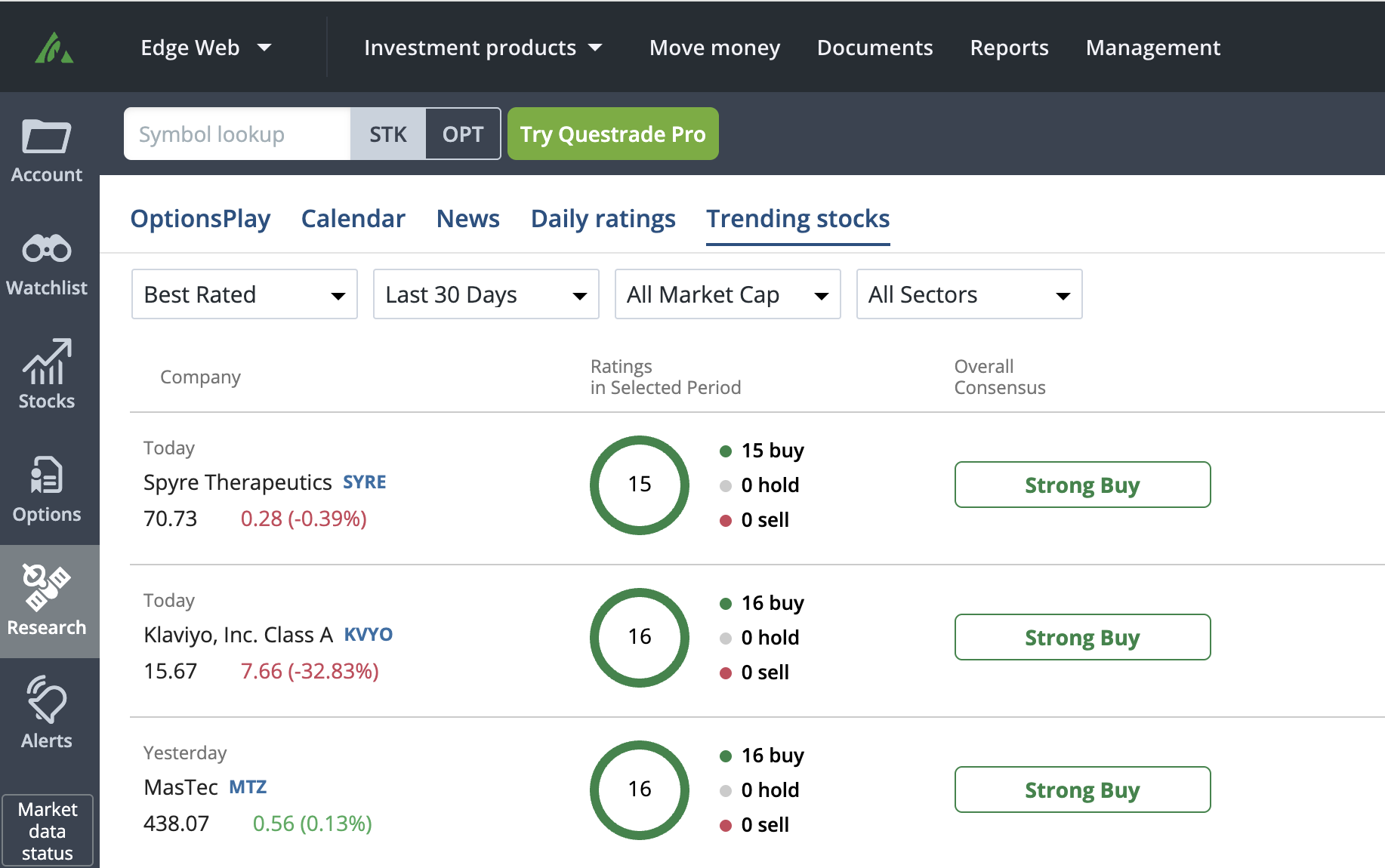 Questrade Review 2026 - Edge Web Research Tools