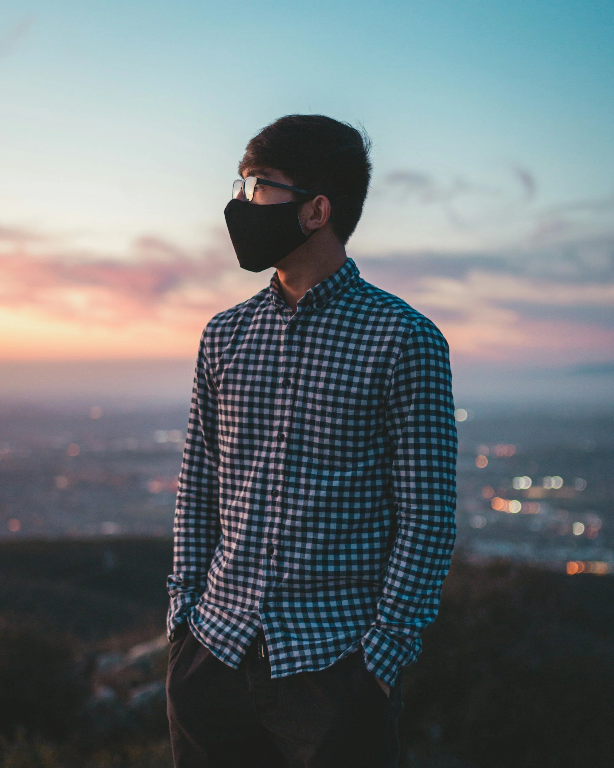 Young man wearing a mask, preventing respiratory illnesses