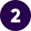 A white die showing the number two.