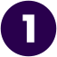 Stylized number one in a blue circle