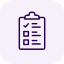 Clipboard with a checklist and a pen.