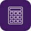 A calculator with a blue background