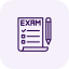Icon of a document or form with checked boxes and a pen.