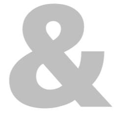 Gray ampersand symbol on a white background.