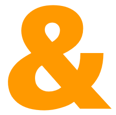 Large orange ampersand symbol