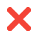 Red X mark on a black background