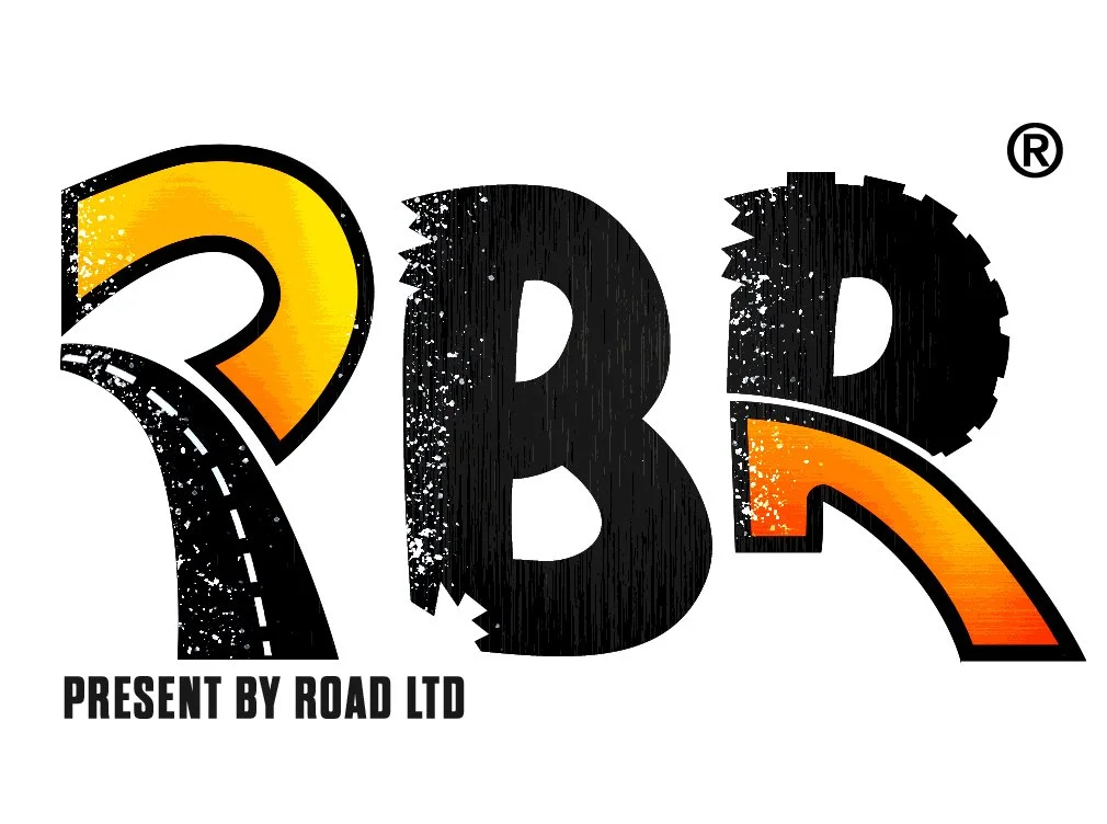 Logo featuring large stylized letters R, B, R with road design inside the R and orange and yellow gradient accents, and the text "PRESENT BY ROAD LTD" below.