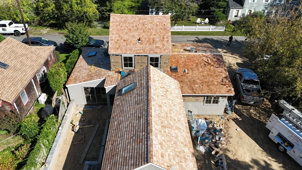 Aerial view of a finished Checkmate project