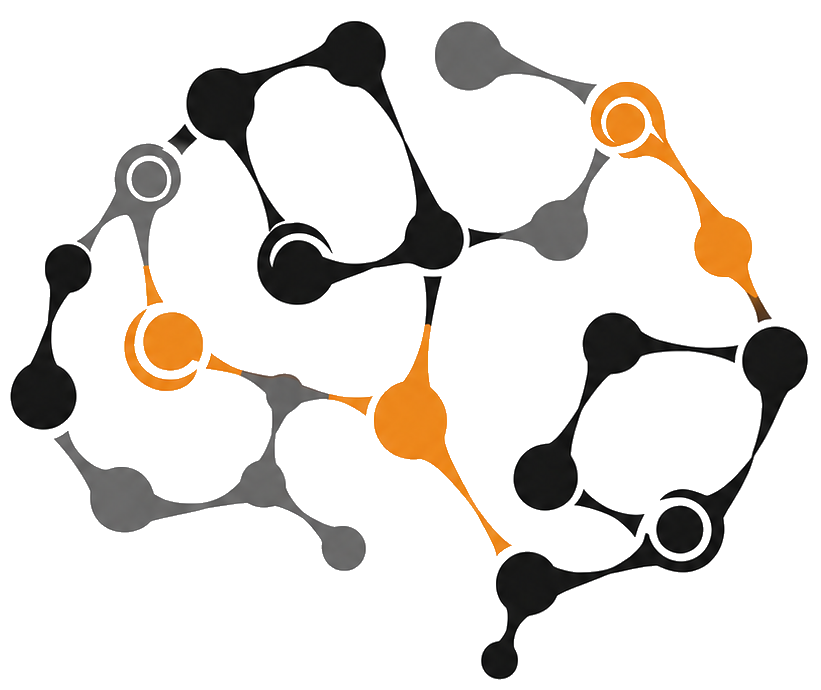 Logo van Spectrumworks: neuronen in de vorm van een brein.
