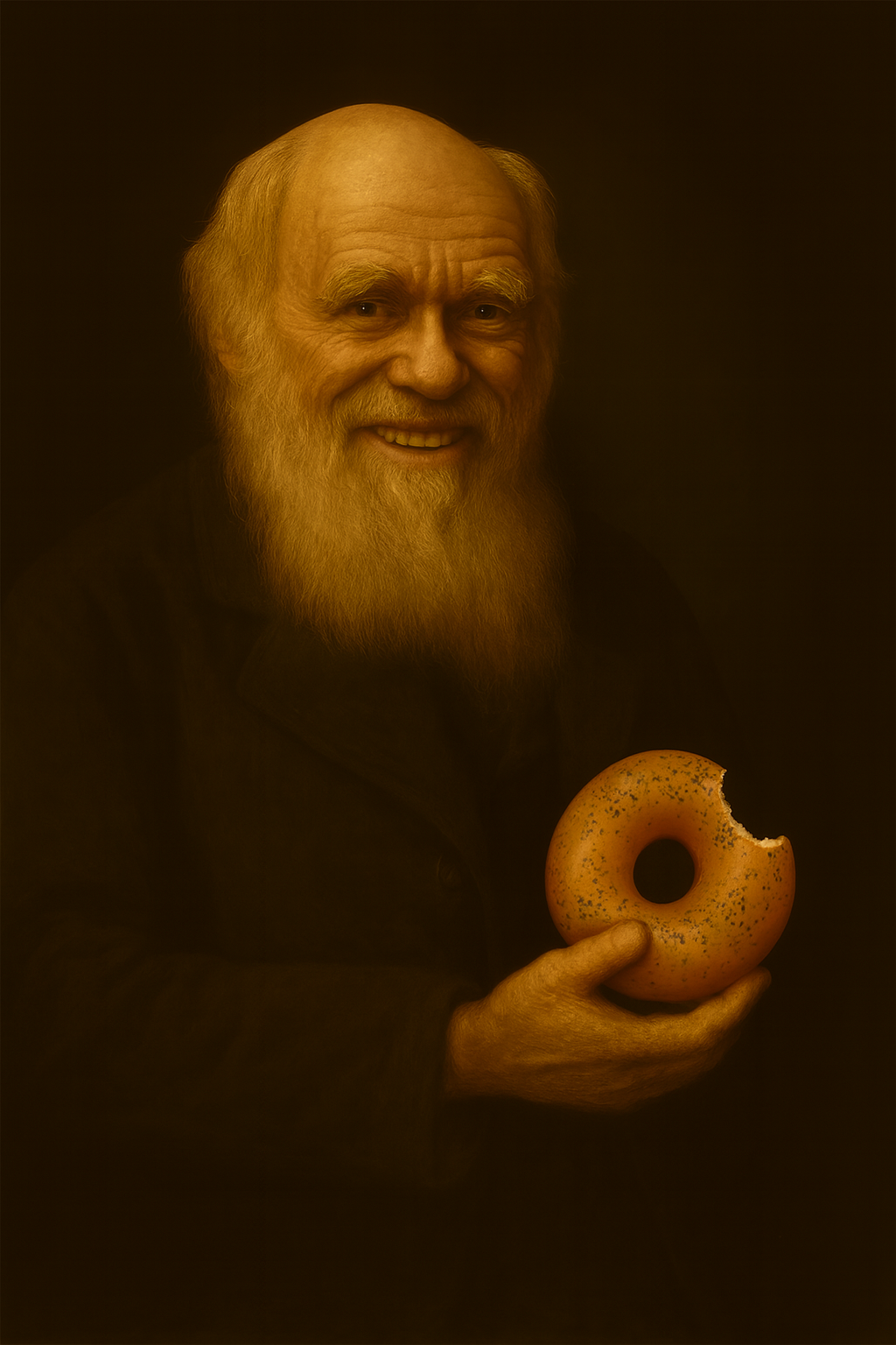 Charles Darwin is pleased with his bagel.png