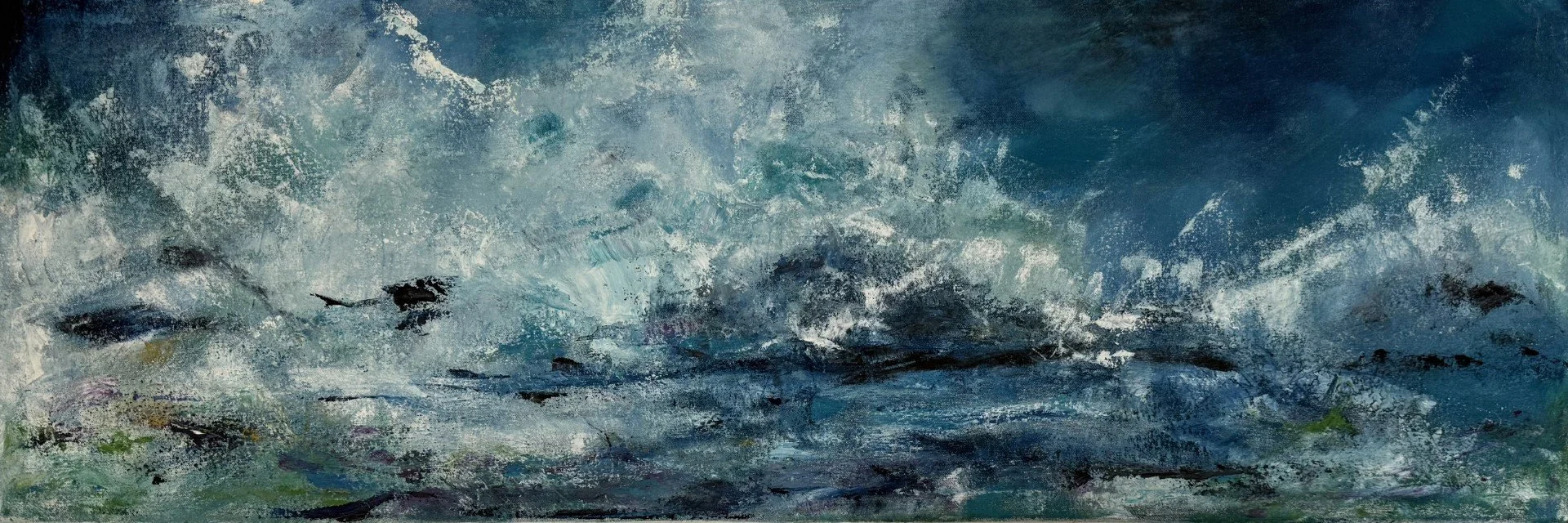 Overwhelmed, (There Are Microplastics in Every Apparently Pristine Wave)
Oil on canvas
94 x 33 cm
SOLD