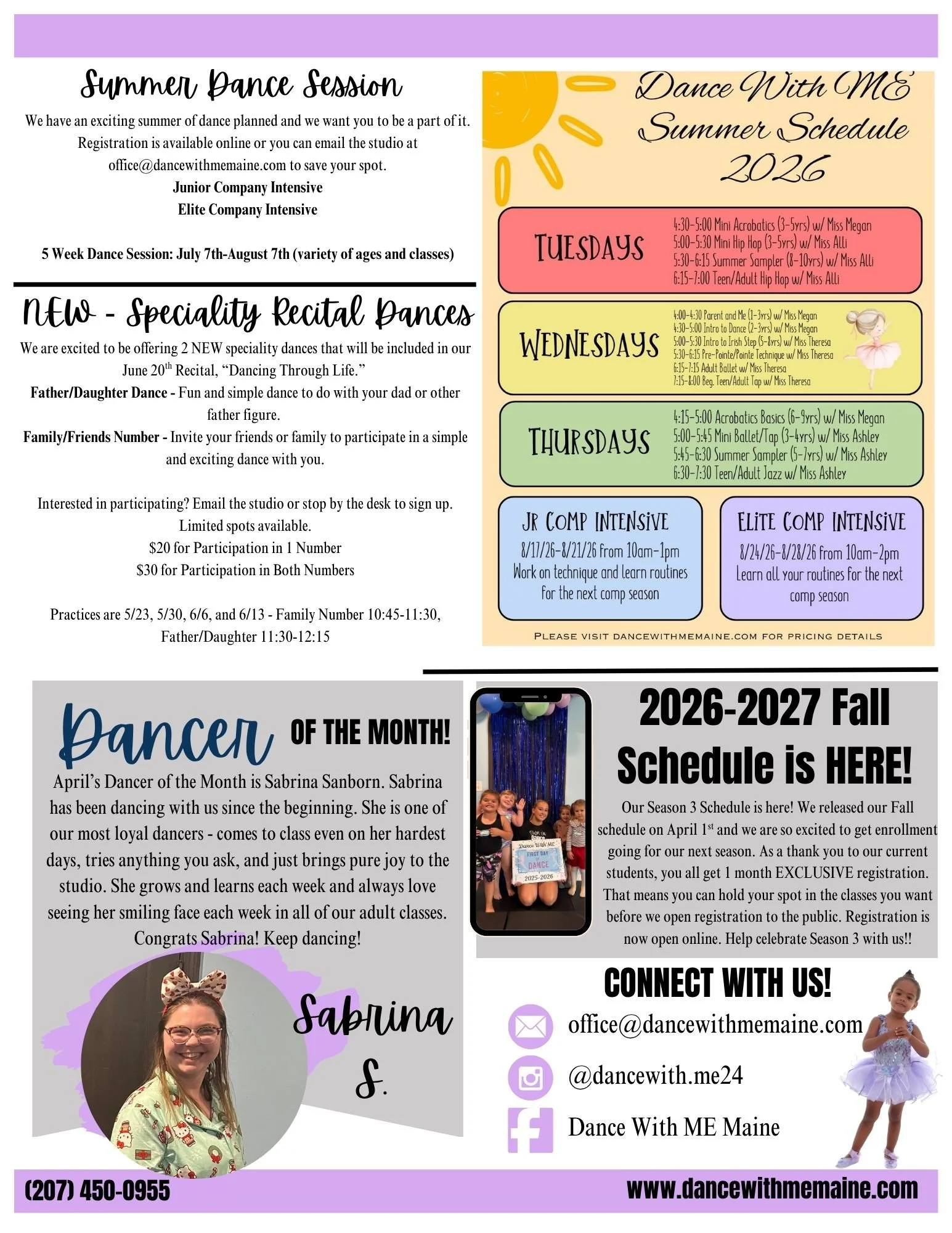Dance With ME April Newsletter 2026