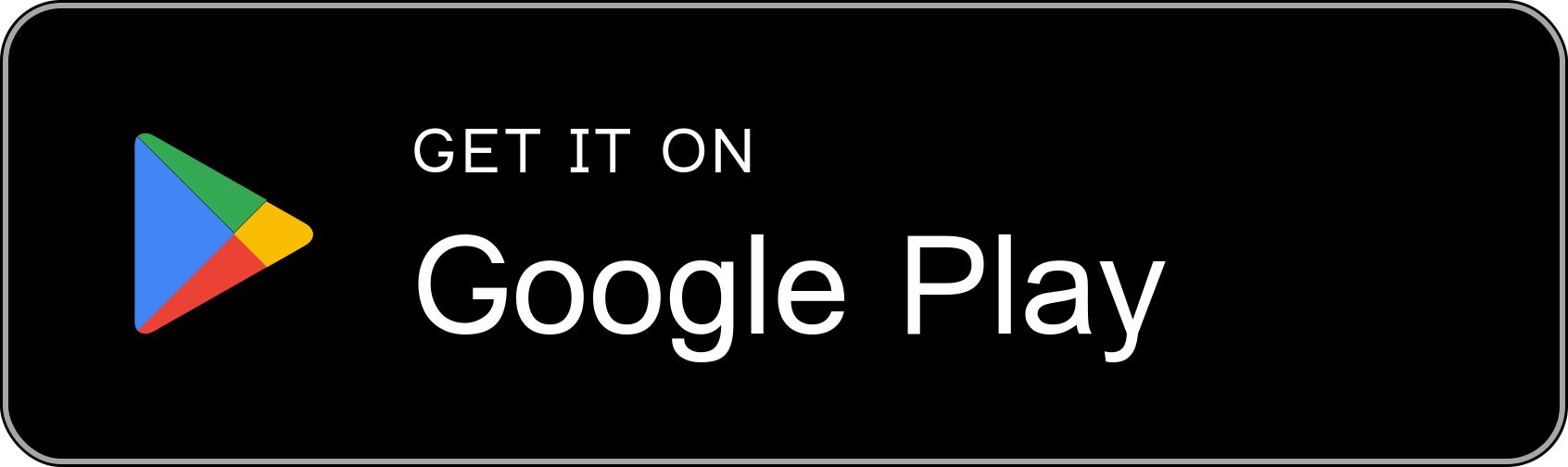 Google Play store logo with the text "Get it on Google Play" on a black background.