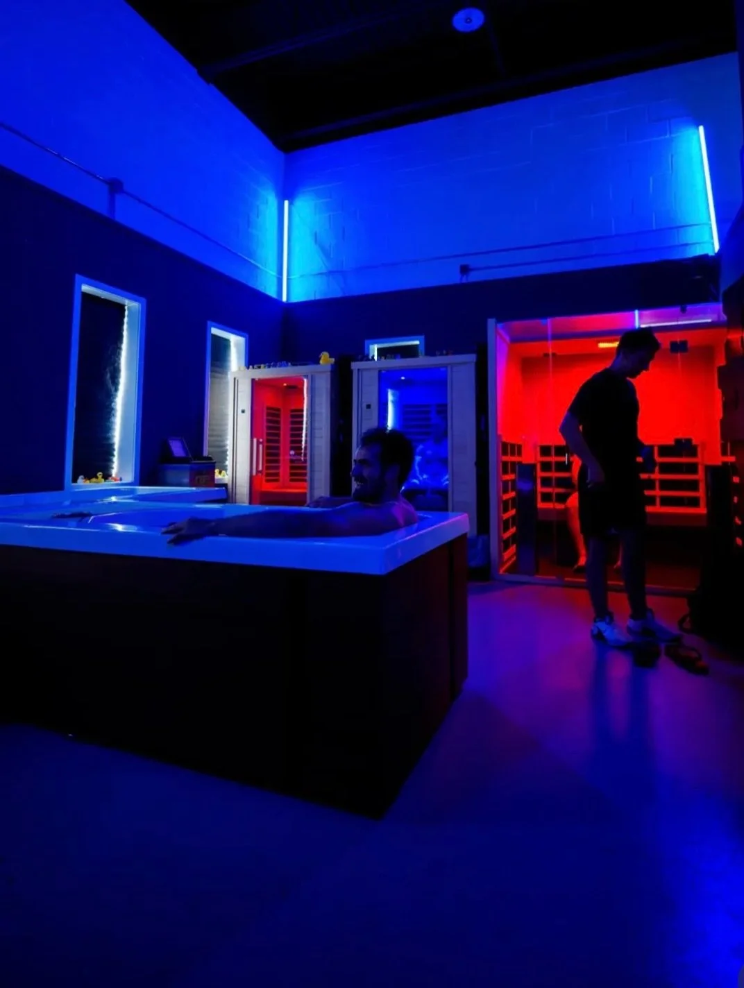 Blue lights. Cold water. Hot saunas. No distractions. 

This is your sign to make recovery part of your routine.