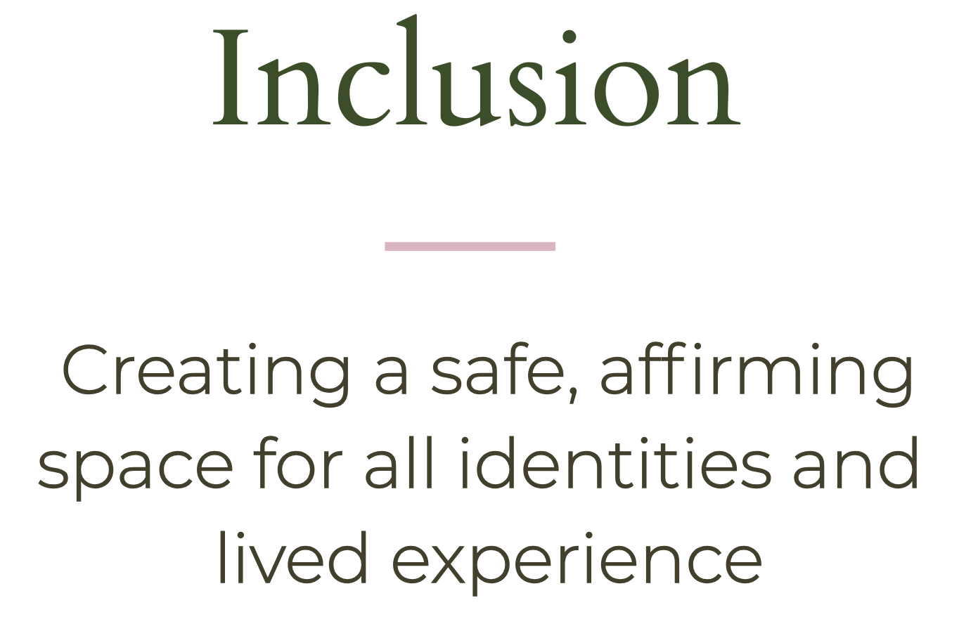 Inclusive and affirming psychological care creating a safe and welcoming space for diverse identities and lived experiences.