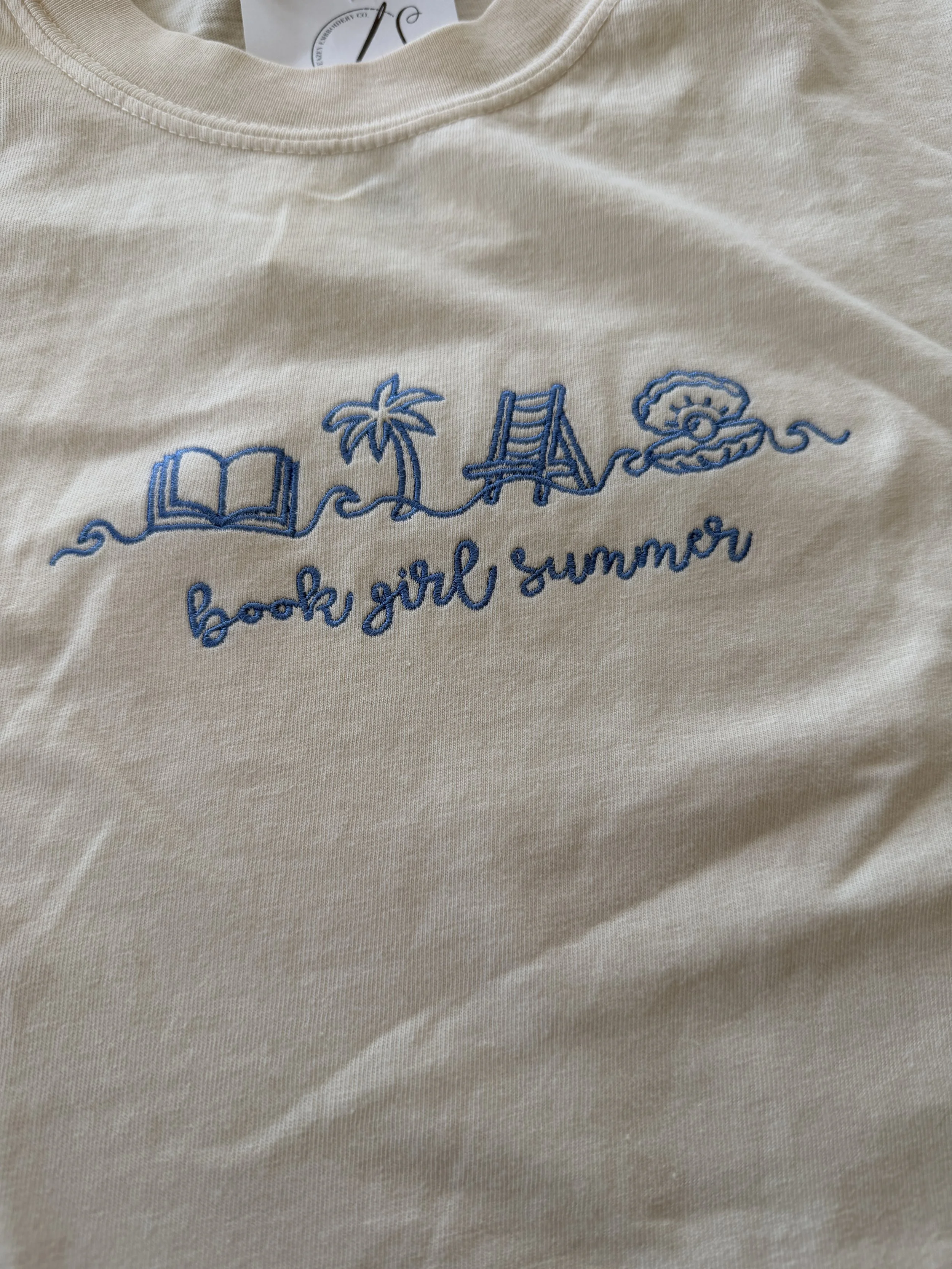 "Book Girl Summer" Embroidered T-Shrt