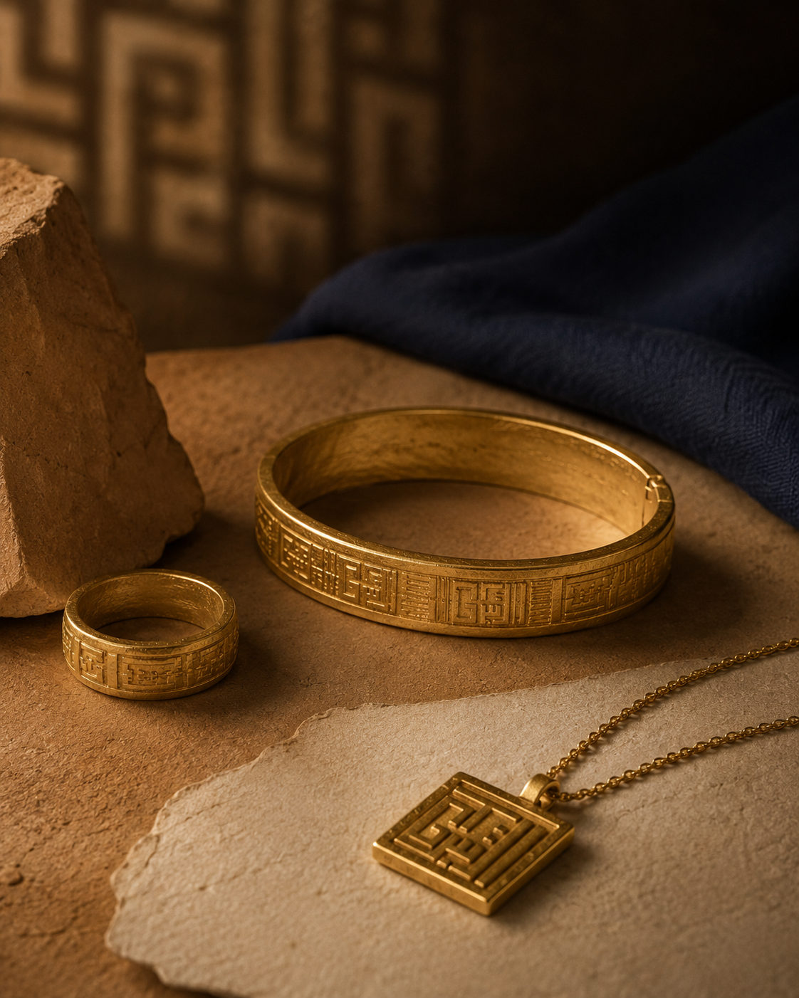 TIBR Gold jewelry collection with timeless pieces inspired by heritage, craft, and cultural memory