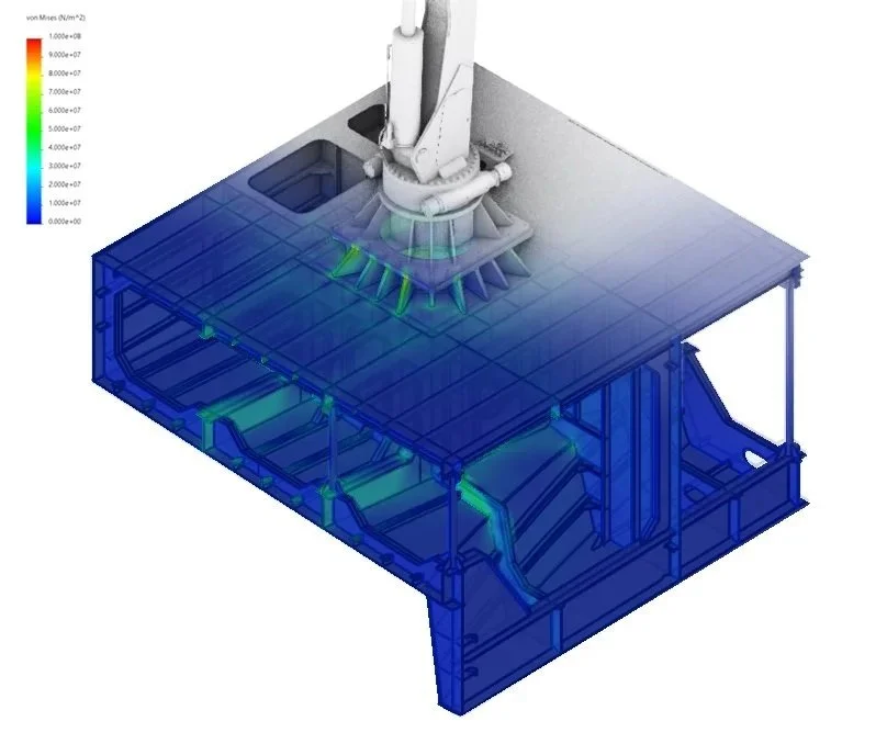 Structural analysis for the installation of a crane on a 22-meter buoy marker