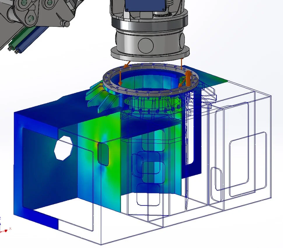 Manufacturing and structural analysis of a support structure following a crane replacement