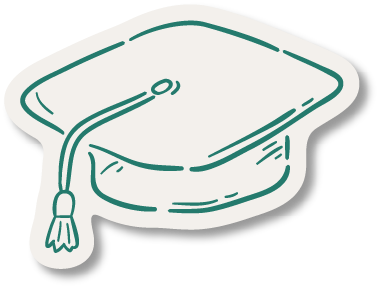 Illustration of a graduation cap with a tassel.
