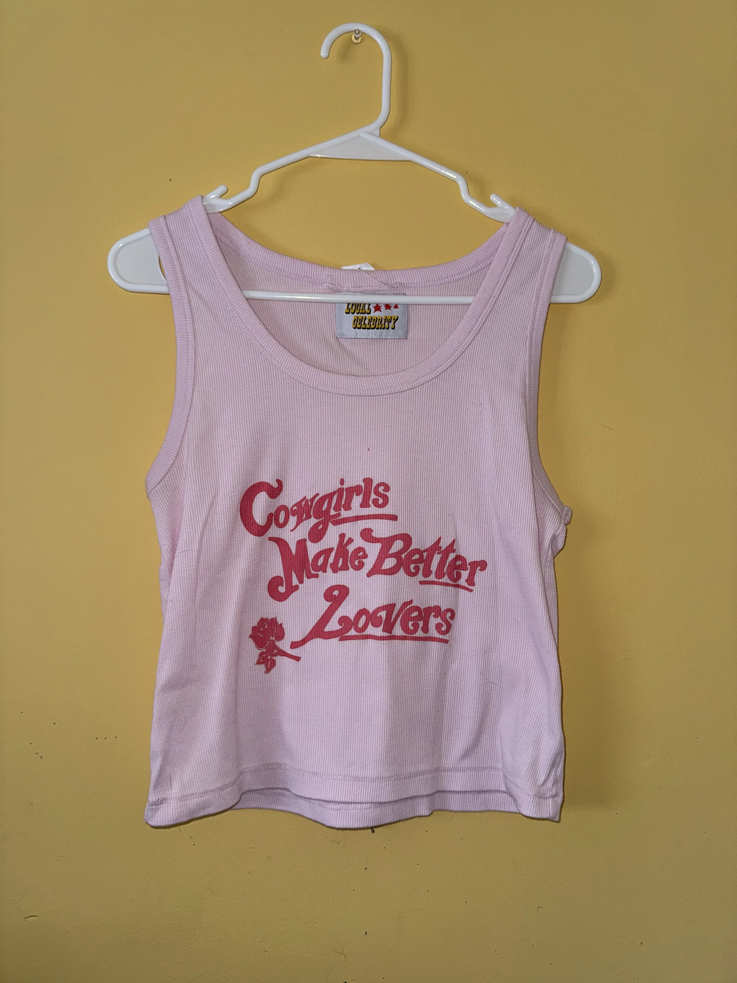 "Cowgirls Make Better Lovers" Pink Ribbed Tank