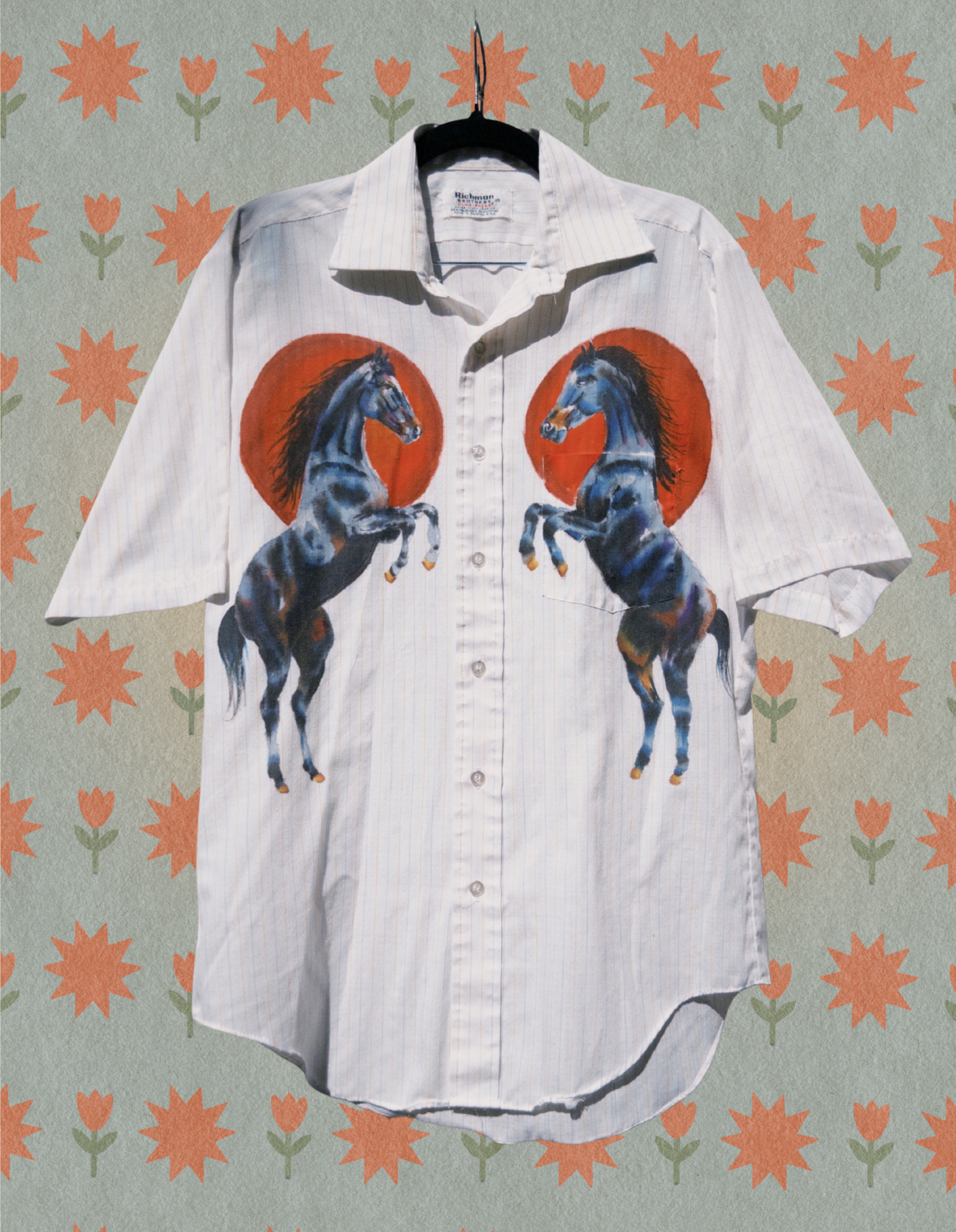 Short-Sleeve Horse Button-Up