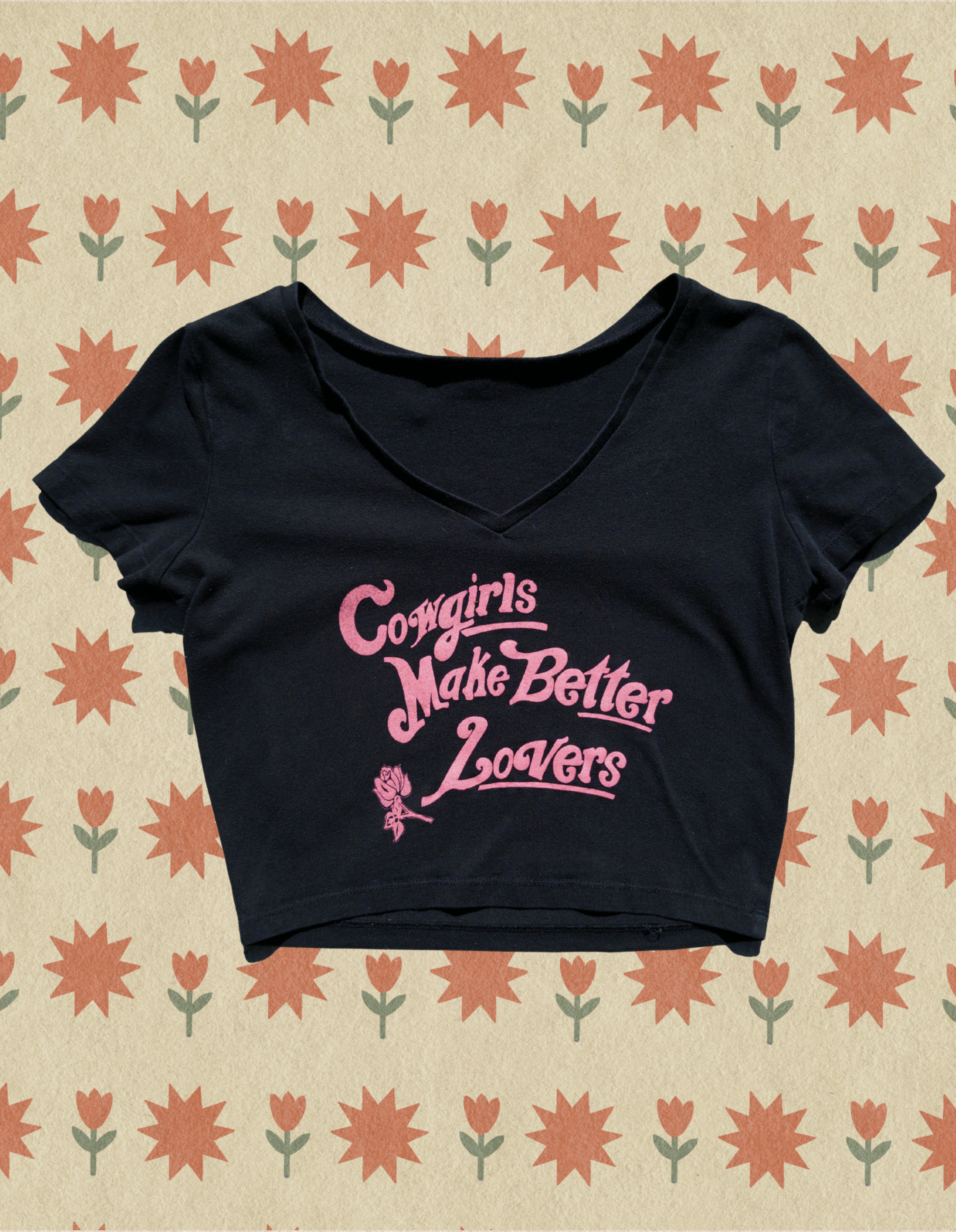 Cowgirls Make Better Lovers Black Crop Top