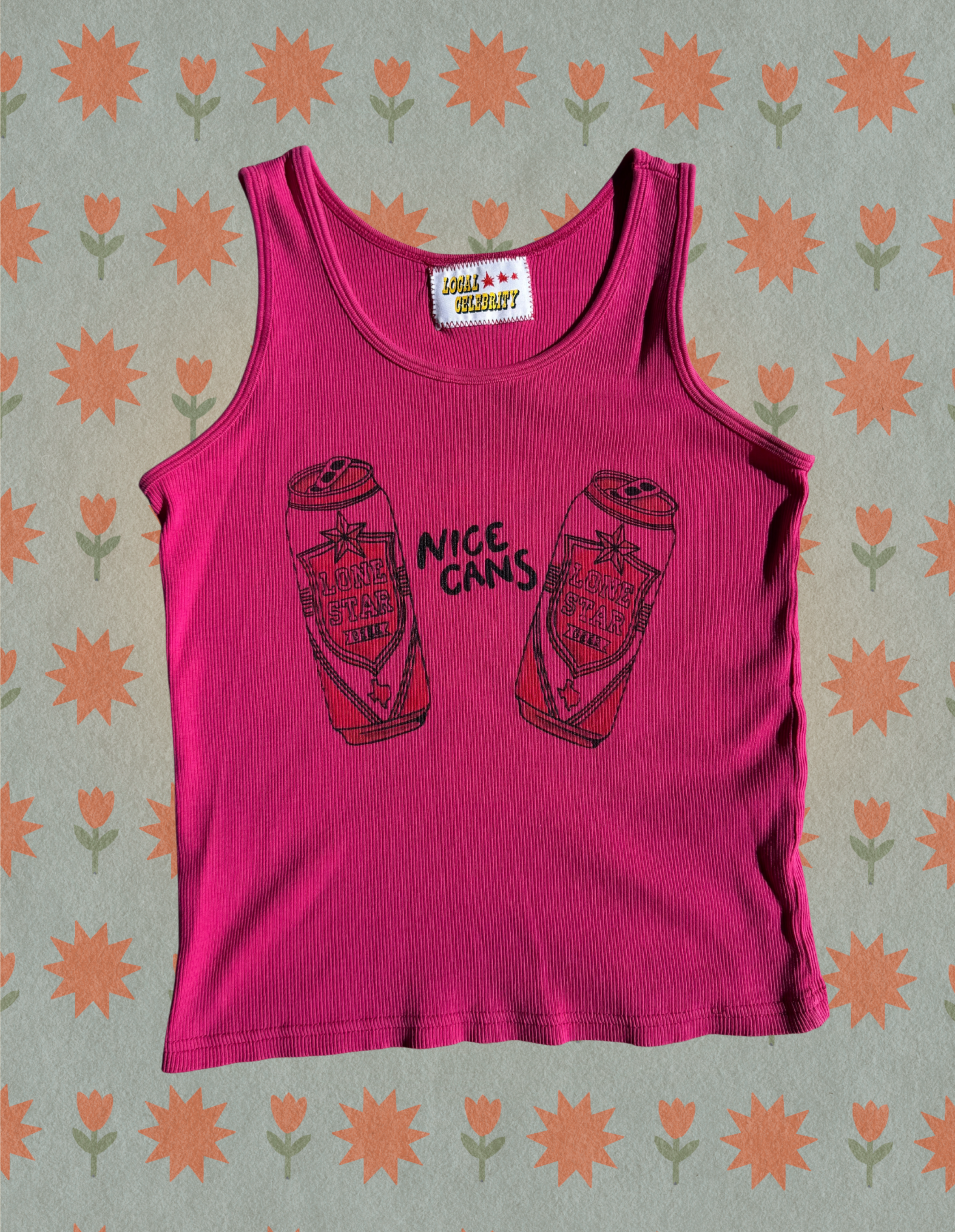 Nice Cans Hot Pink Ribbed Tank