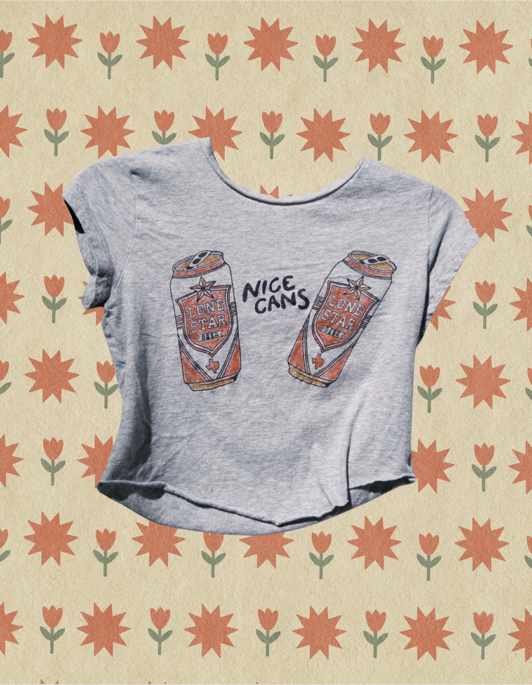 Nice Cans Grey Cropped Tee