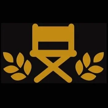 A black background with a gold chair icon and gold laurel leaves on each side.
