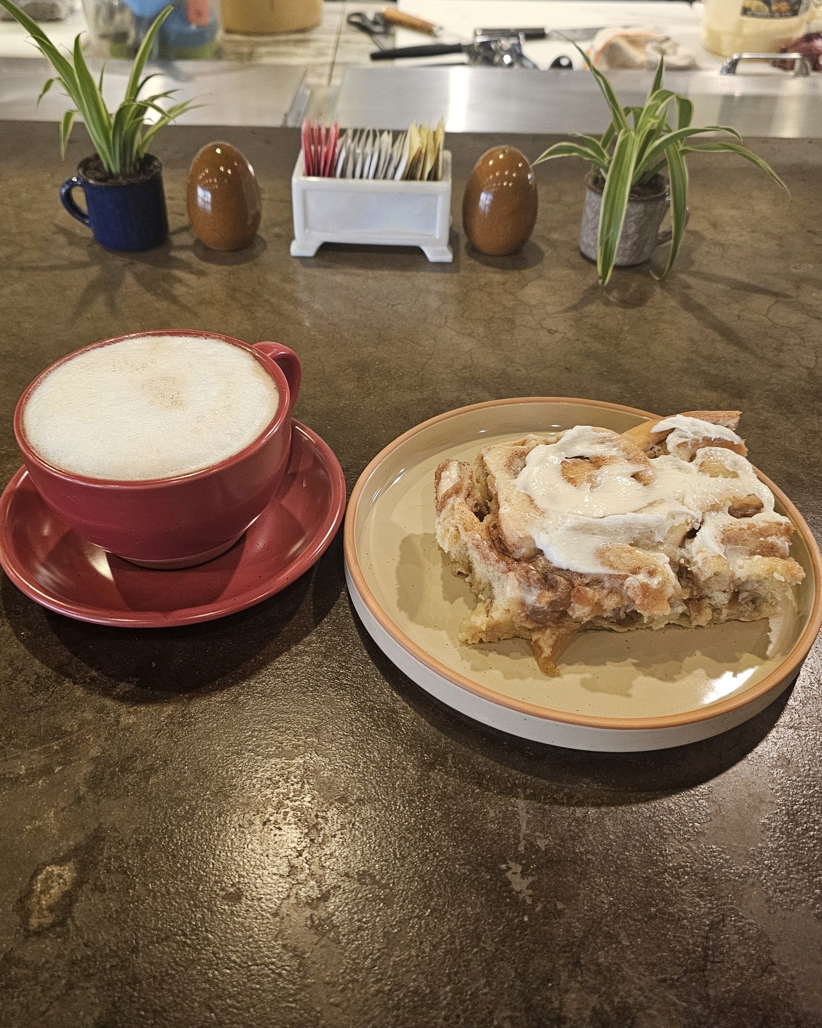 Warm up this cold Friday morning with a delicious Maple Brown Sugar Latte and some Apple Cinnamon Rolls! 🍁☕ #Latte #Rolls #Morning
