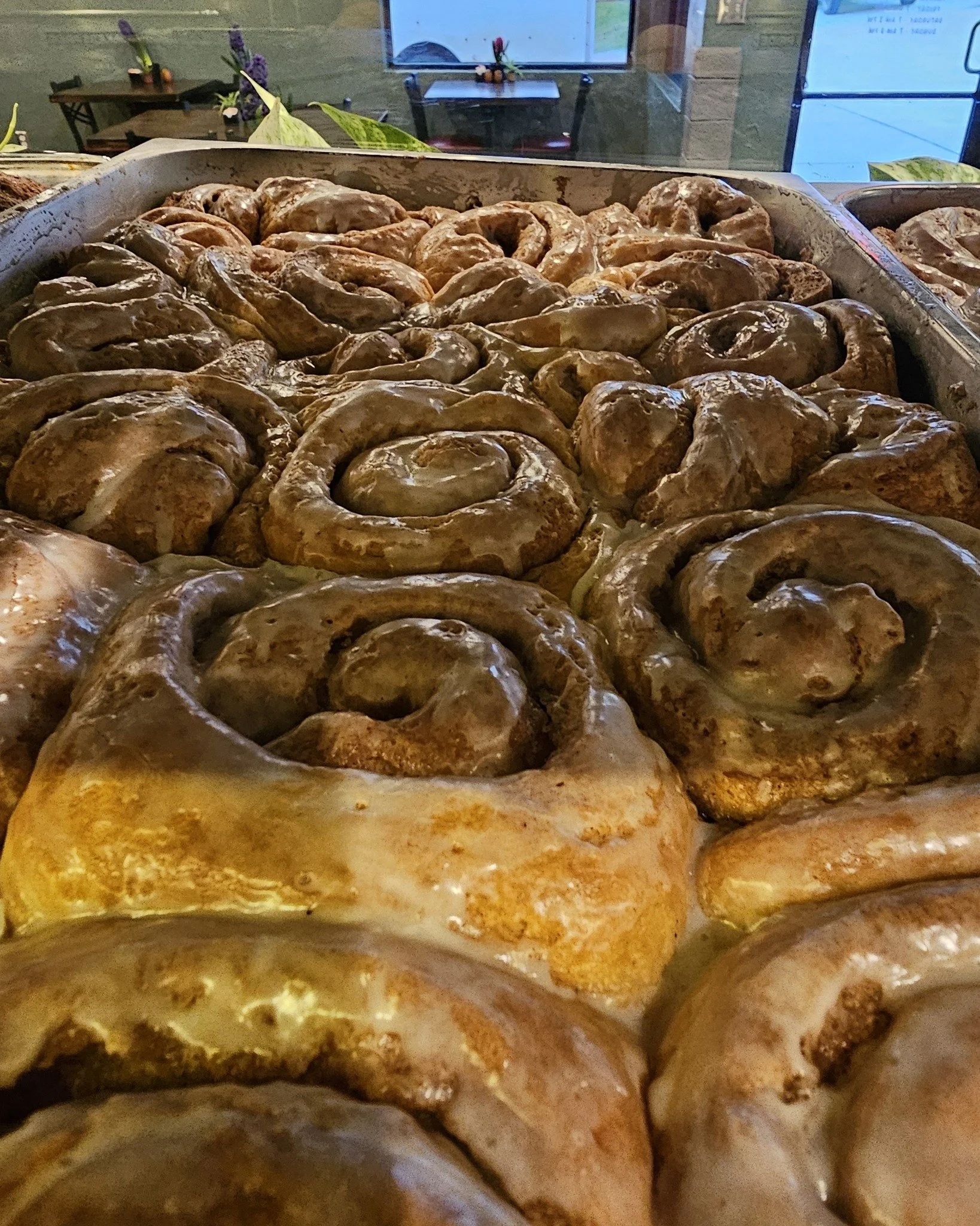 Hey, swing by for some fresh Cinnamon Rolls this morning, maybe grab some for Easter morning! #cinnamonrolls #cafe #lunch #breakfast #coffee #espresso.