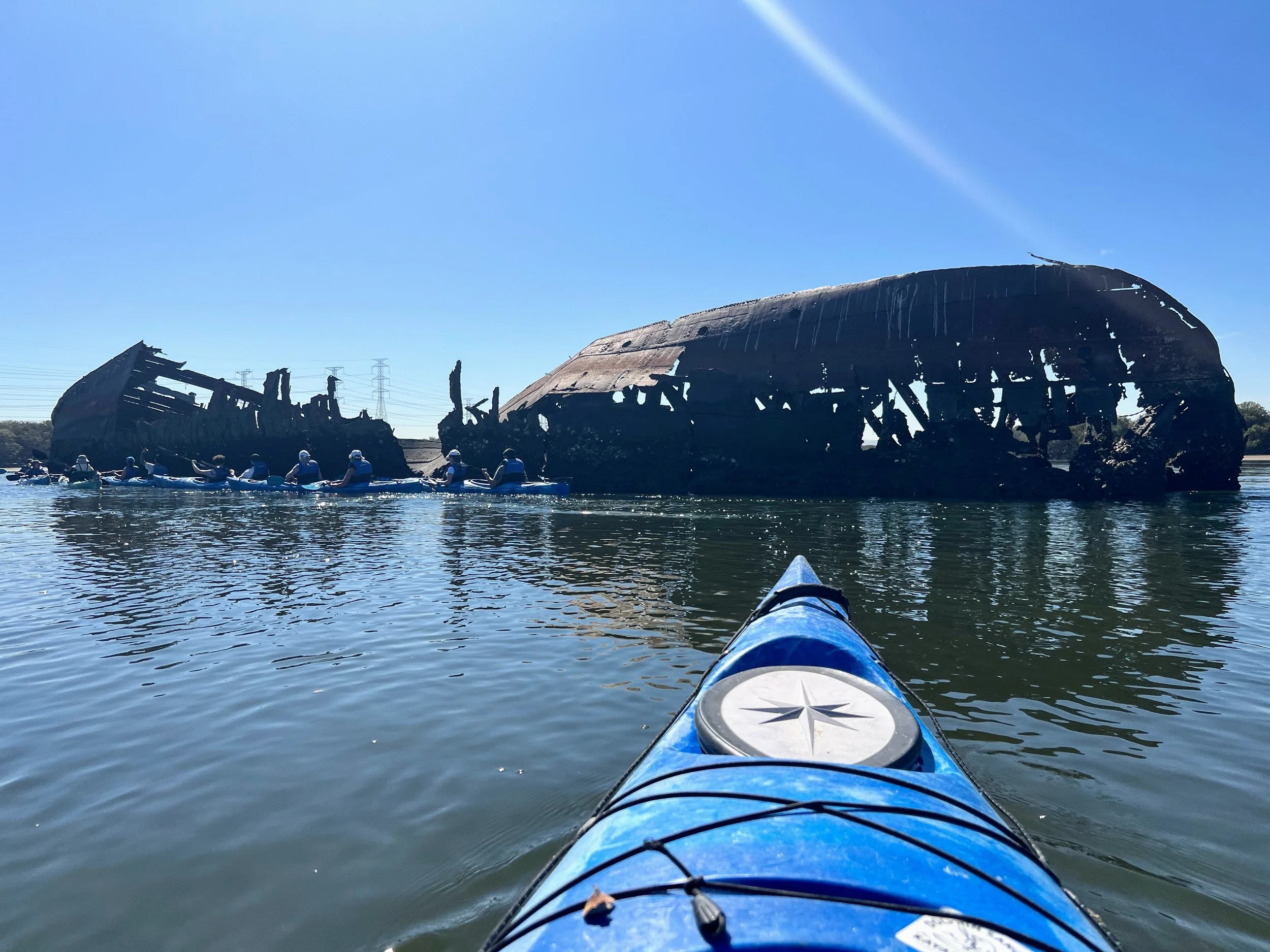 A shipwreck in the Port Adelaide River while kayaking outside Adelaide, Australia. March 2025. 