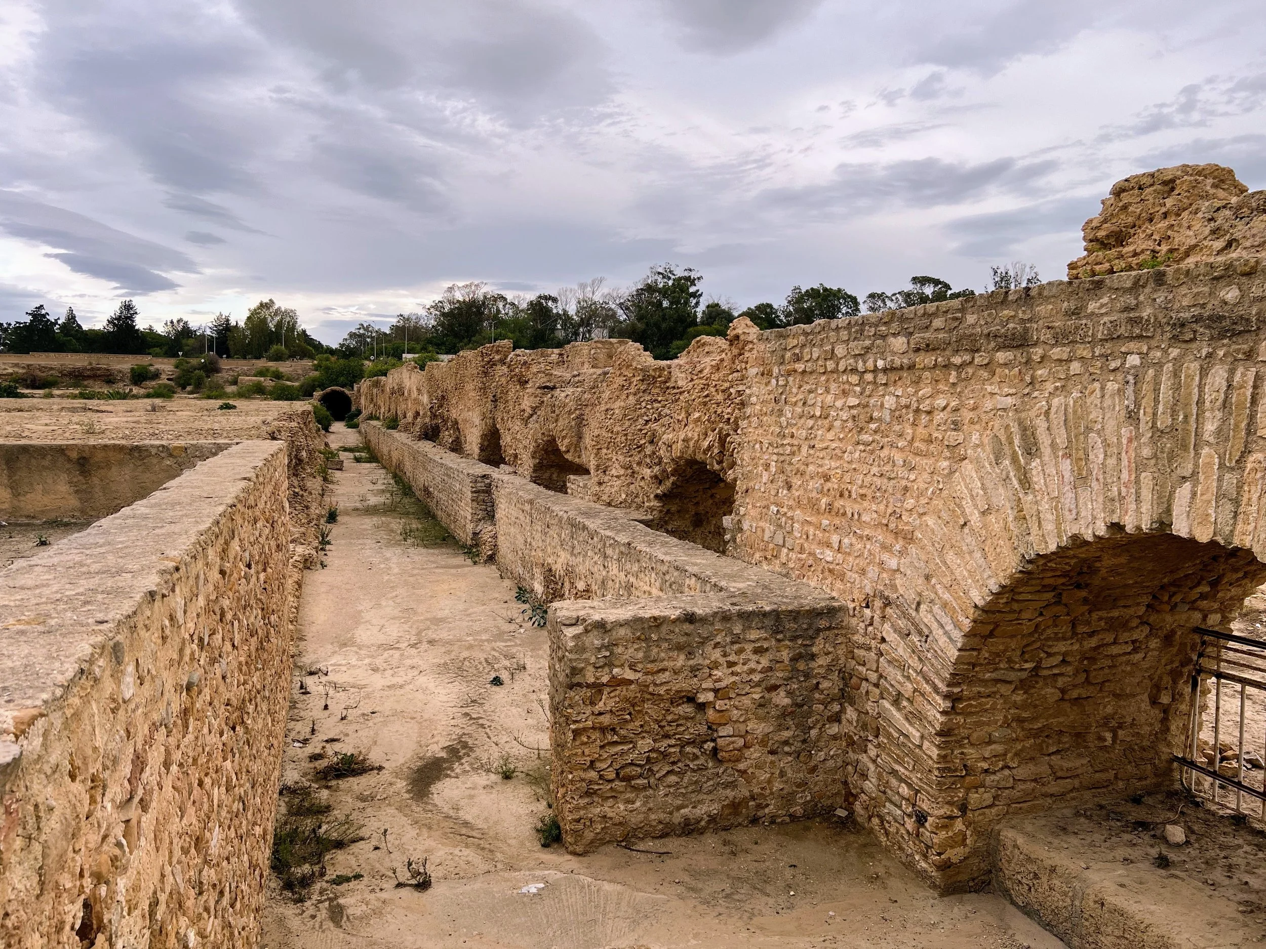 A Roman aqueduct in Carthage, Tunisia. September 2024. 