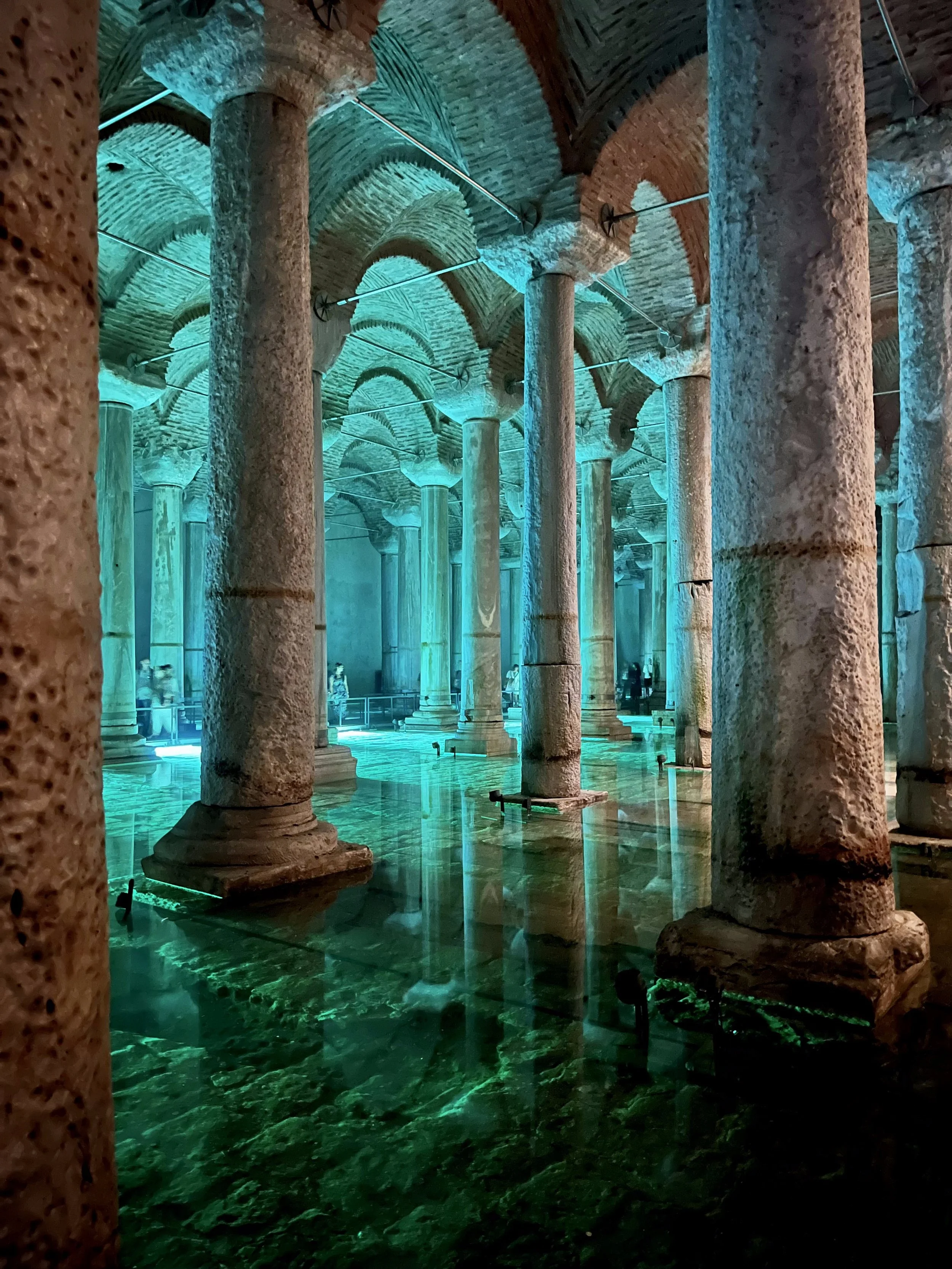 The Basilica Cistern is one of the coolest human-made places I've ever been. The light show definitely helps! Istanbul, Türkiye. August 2023. 