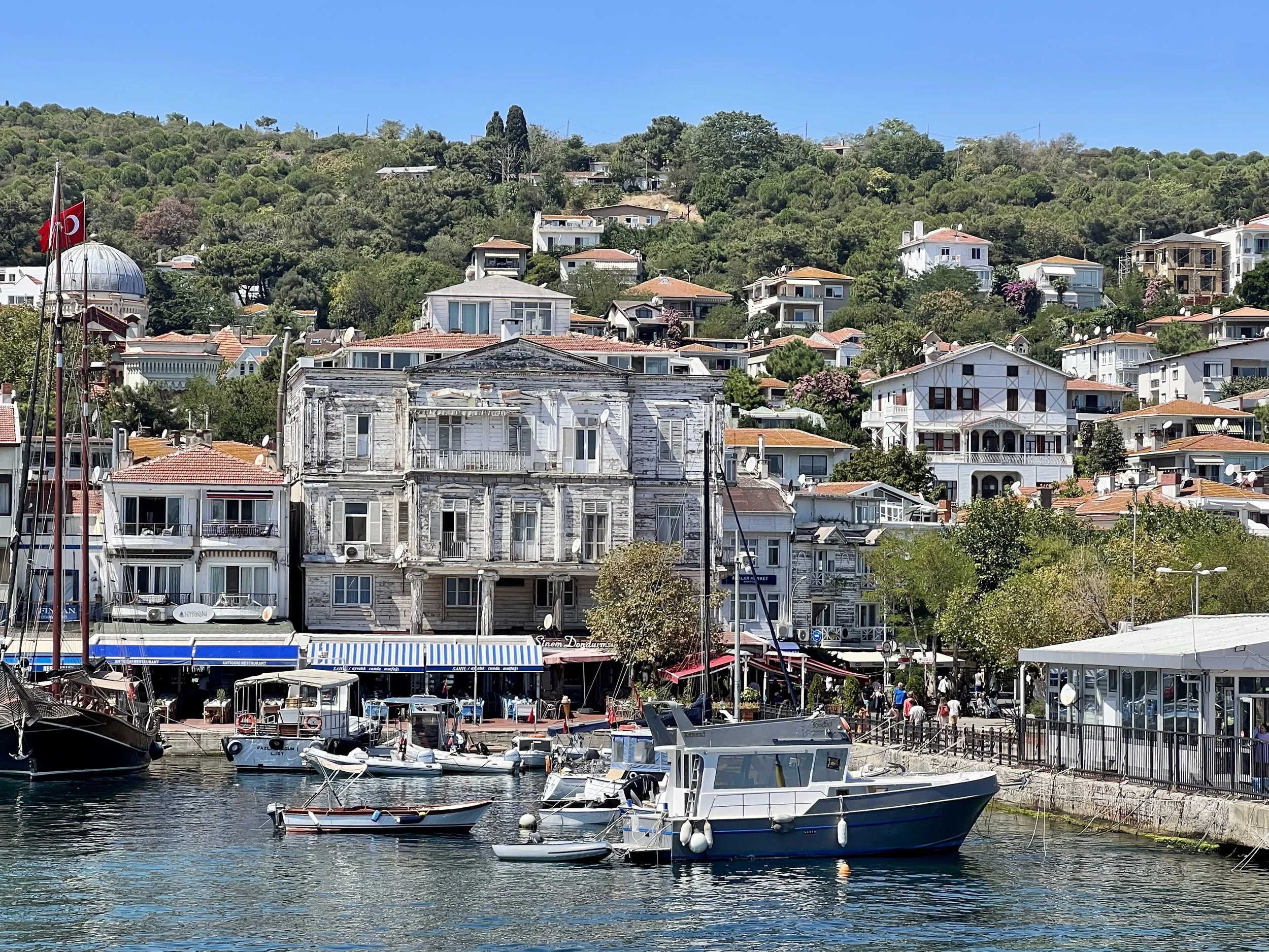 Burgazada island in the Sea of Marmara just outside of Istanbul, Türkiye. Photo taken from a boat before the day went off the rails (it wasn't us). Ask me about it if we meet in person. Oof. August 2023. 