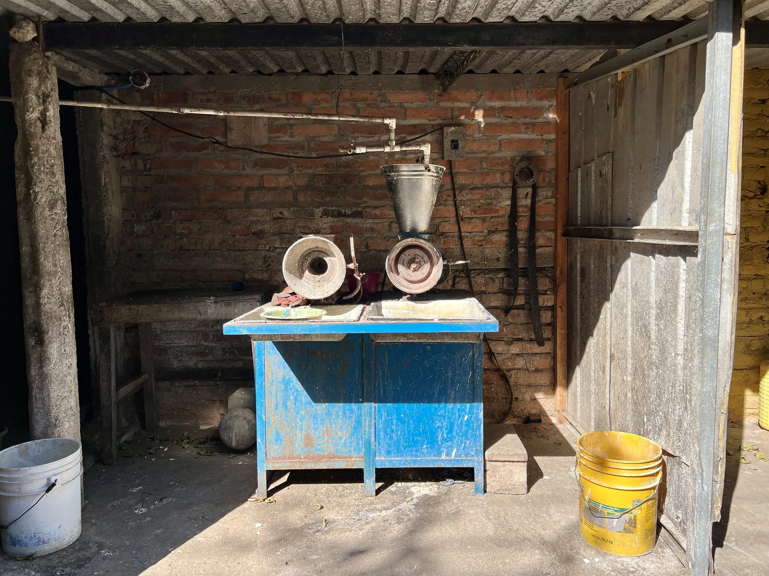 The communal maize grinding wheel in El Tunco, El Salvador. I love the light and the fact that this is a simple capturing of everyday life. January 2026. 