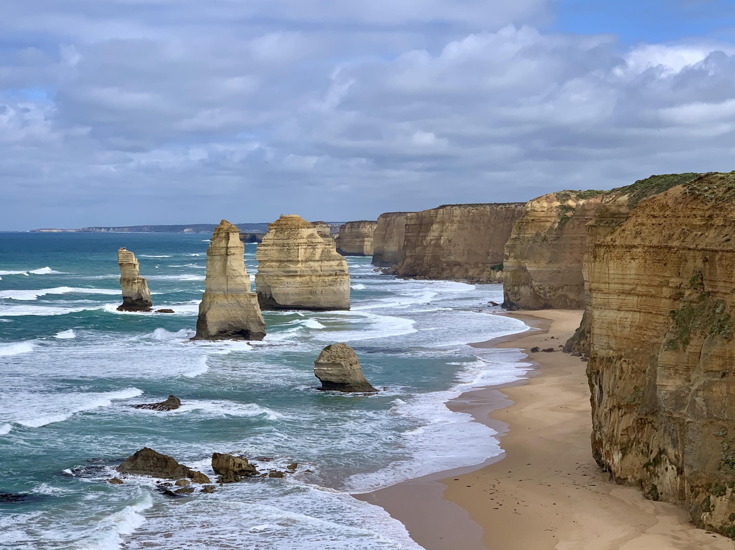 The Twelve Apostles along the coast of Port Campbell National Park in Victoria, Australia. November 2019. 