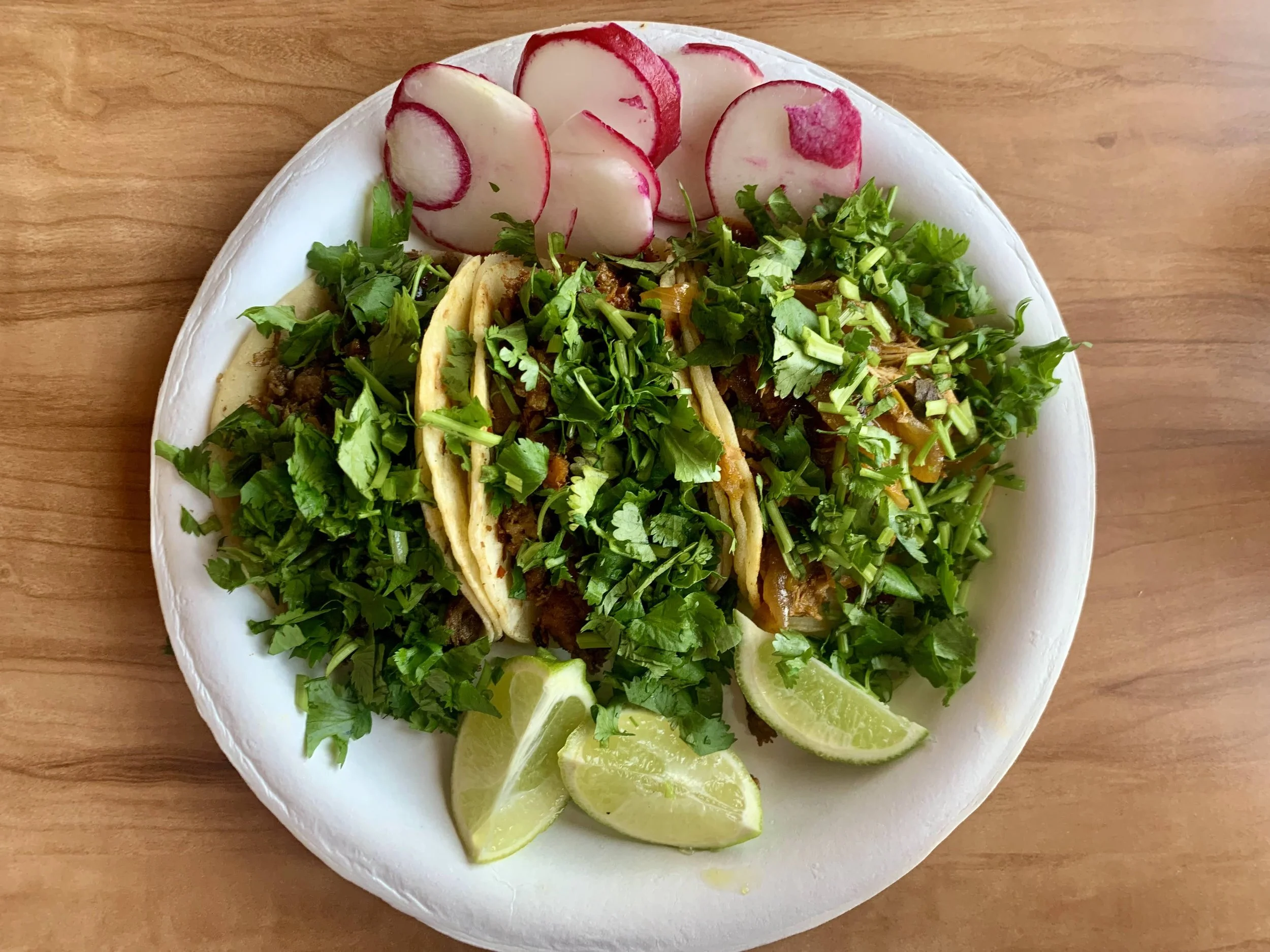 Yummy tacos in Goleta, CA. I love the colors. April 2022.