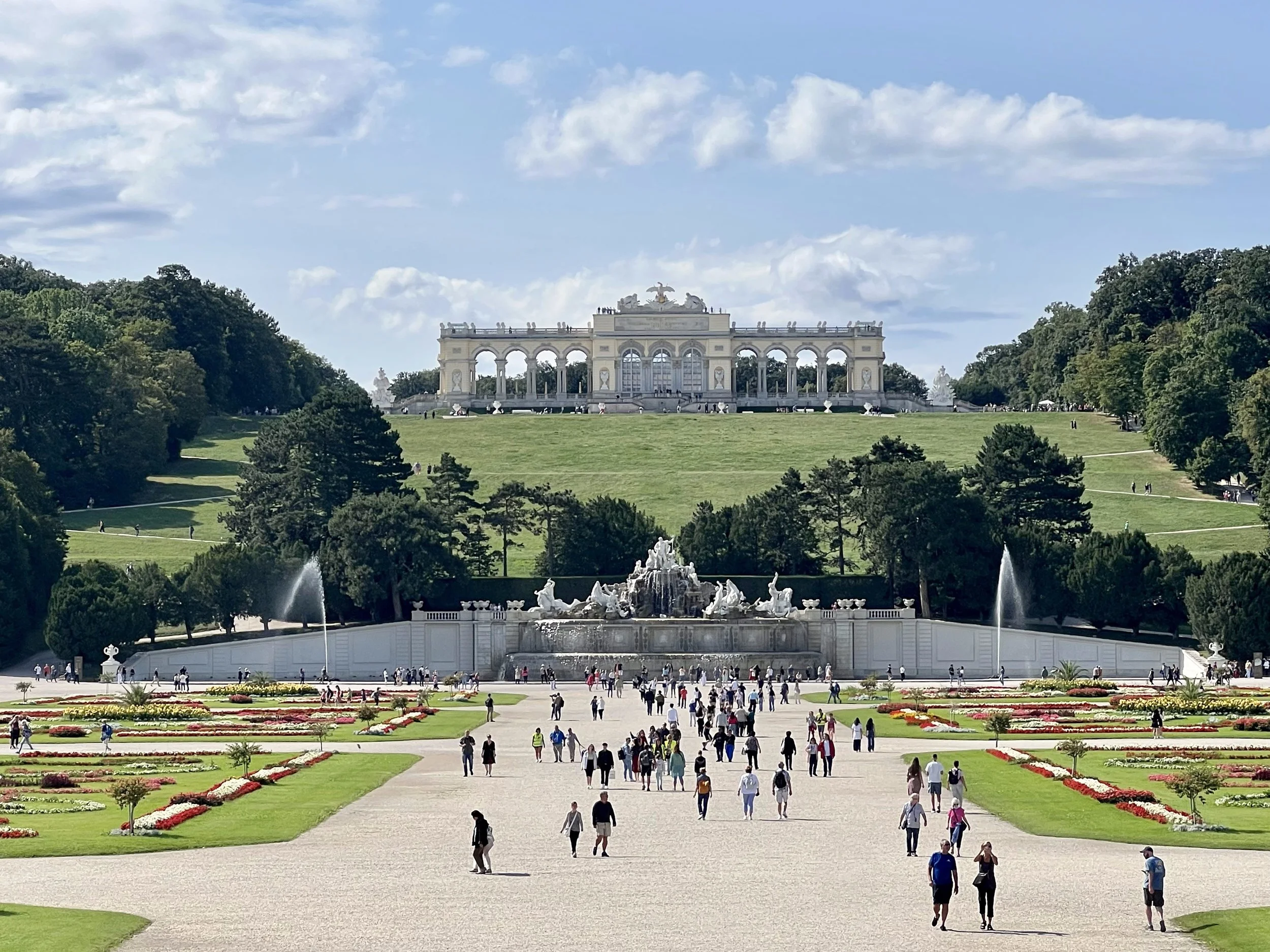Schöbrunn Palace in Vienna, Austria. I didn't love Vienna when I first visited in the late 90s, but I enjoyed my second trip. It's a city where it doesn't take long to understand just how rich and powerful the Hapsburgs were. August 2023. 