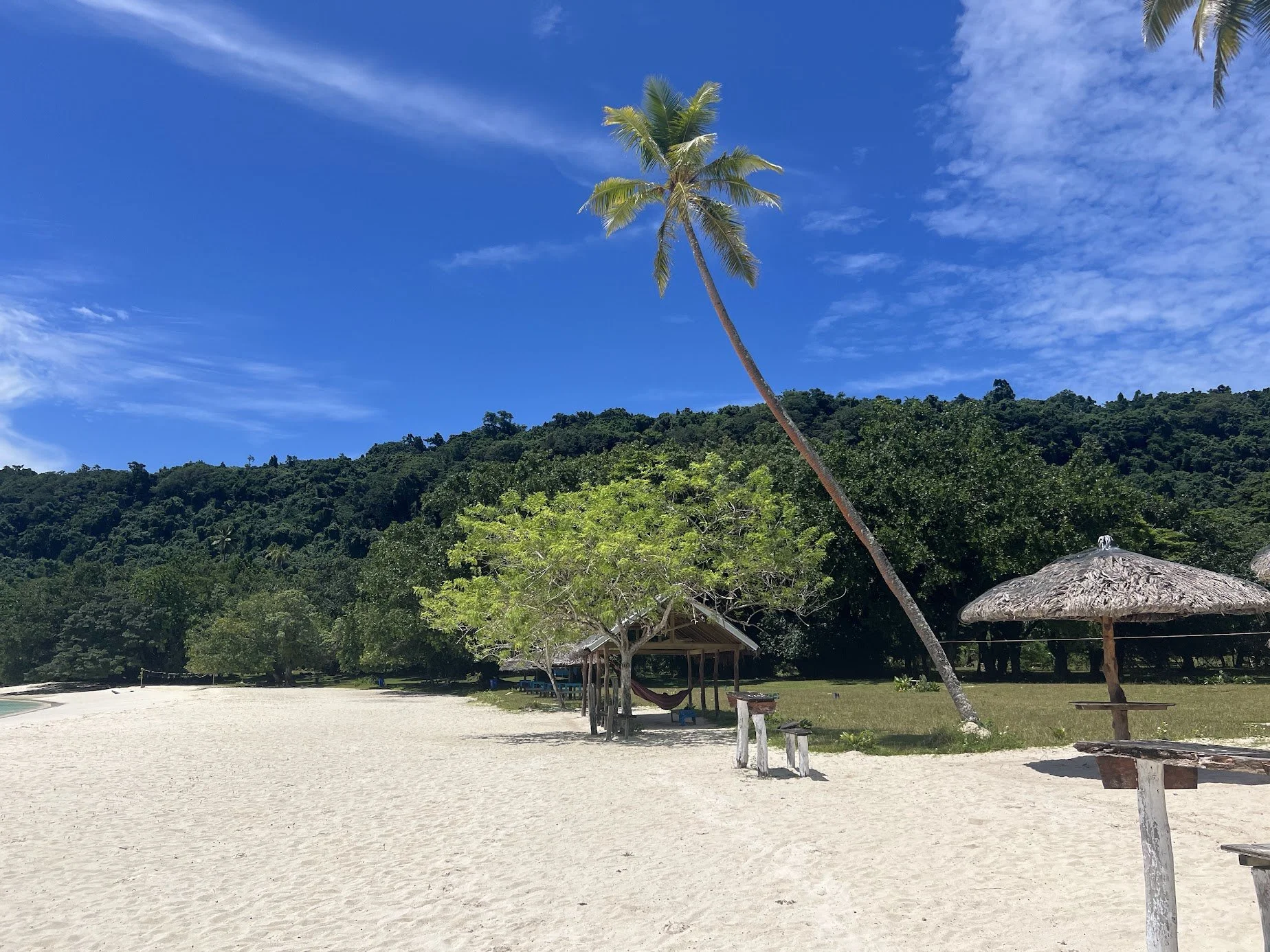 Champagne Beach, Espiritu Santo, Vanuatu (a small South Pacific island country). Anyone who knows me knows I had to go for the name alone, but the beauty and solitude is the real draw. There were no other people at what has been called one of the mos