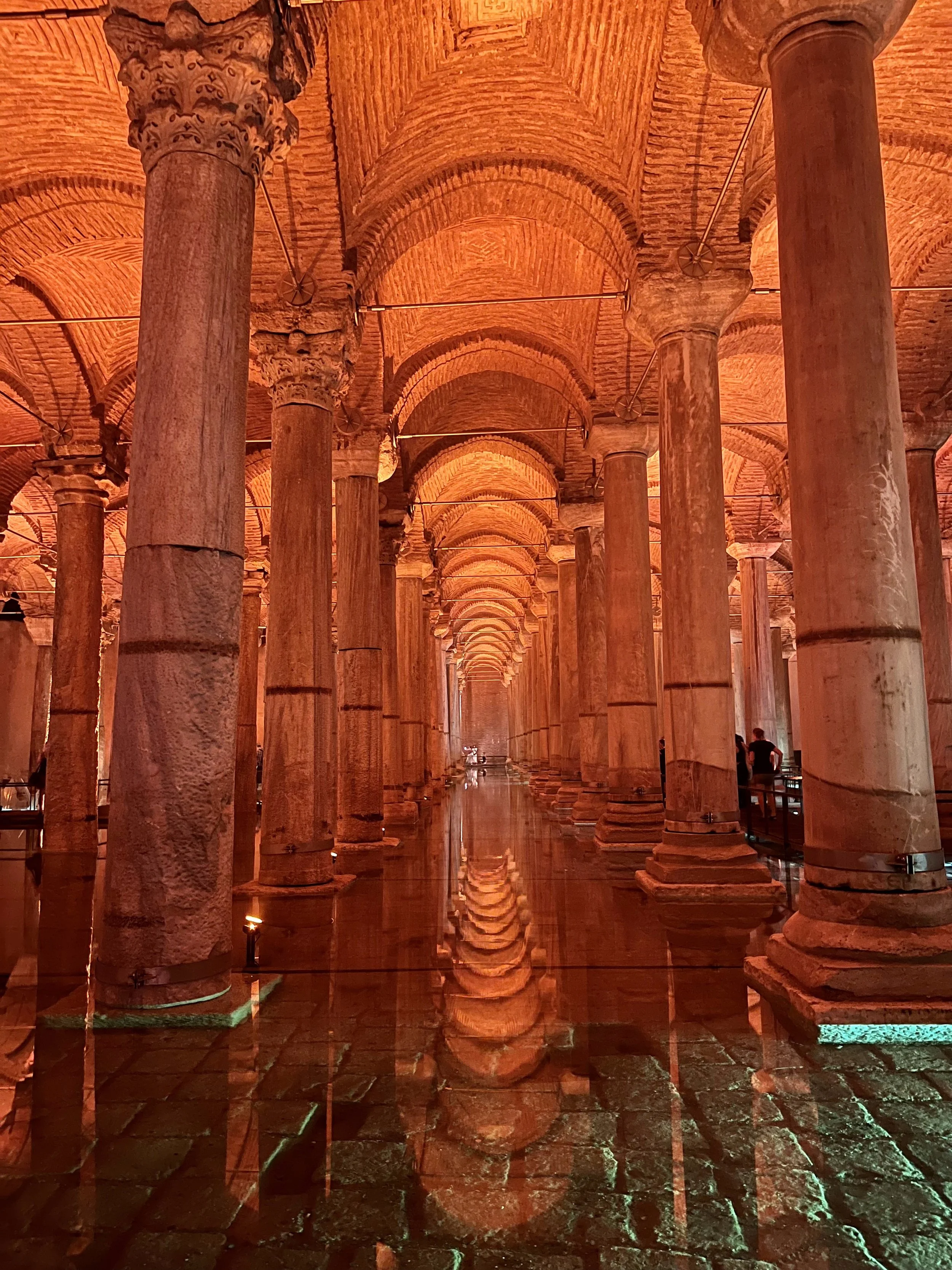 The Basilica Cistern is one of the coolest human-made places I've ever been. The light show definitely helps! Istanbul, Türkiye. August 2023. 