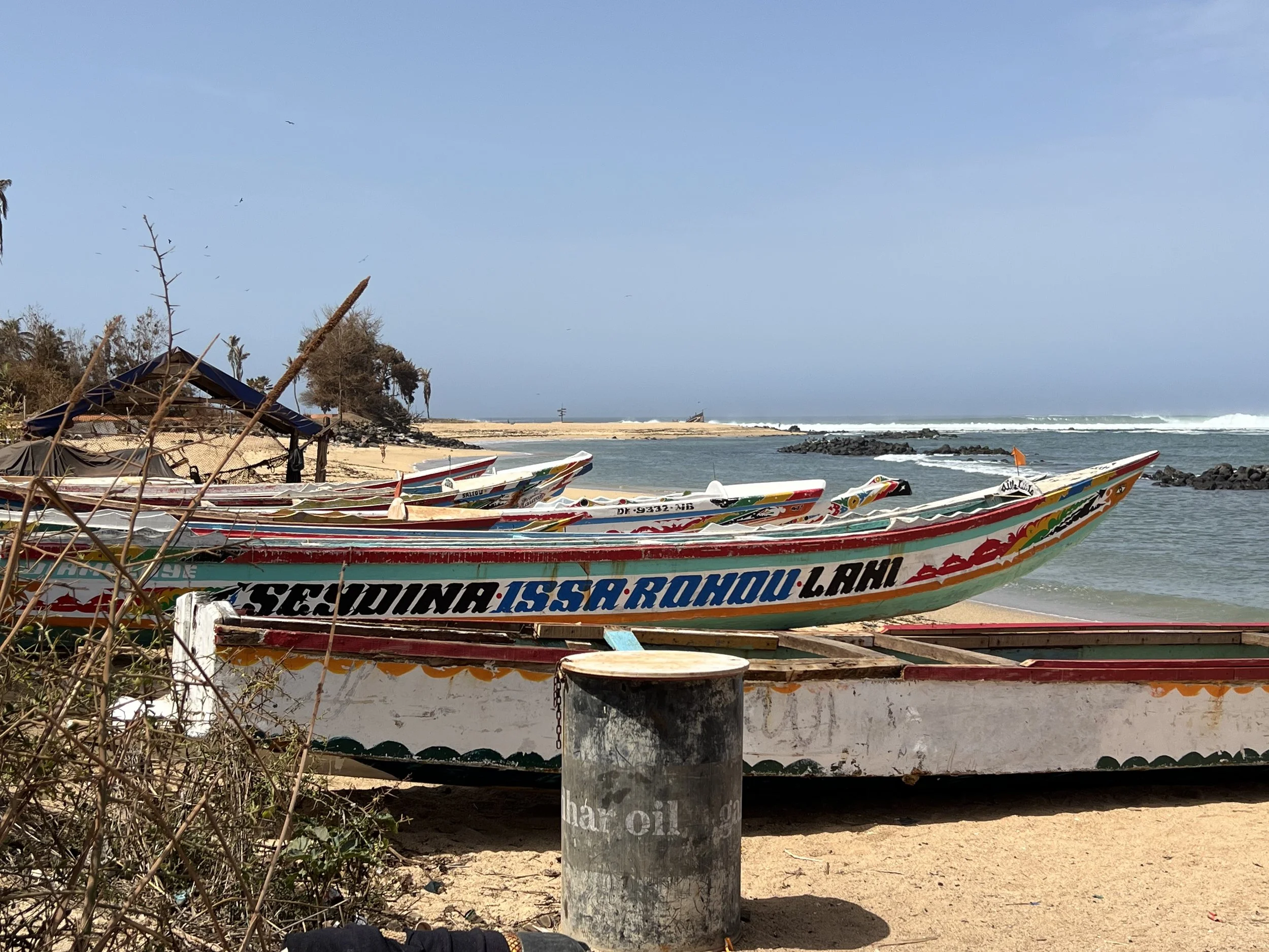Boats at the Pointe des Almadies in Dakar, Senegal. This is the western most point of the mainland of Africa. May 2026. 