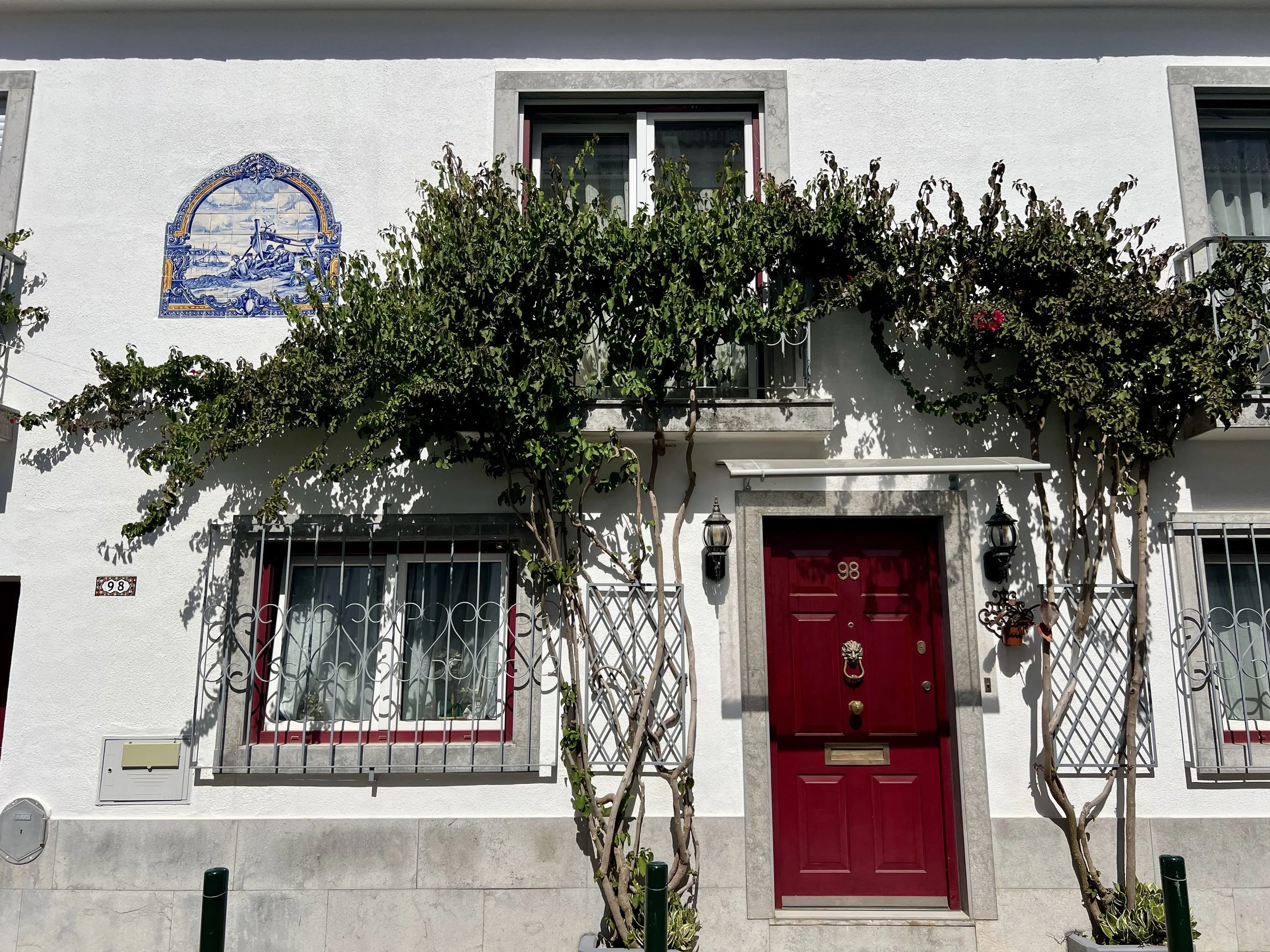 Not my best photo, but I love the beautiful tiles all over the place in Cascais, Portugal, and thought this doorway was representative of the charming town. April, 2025.