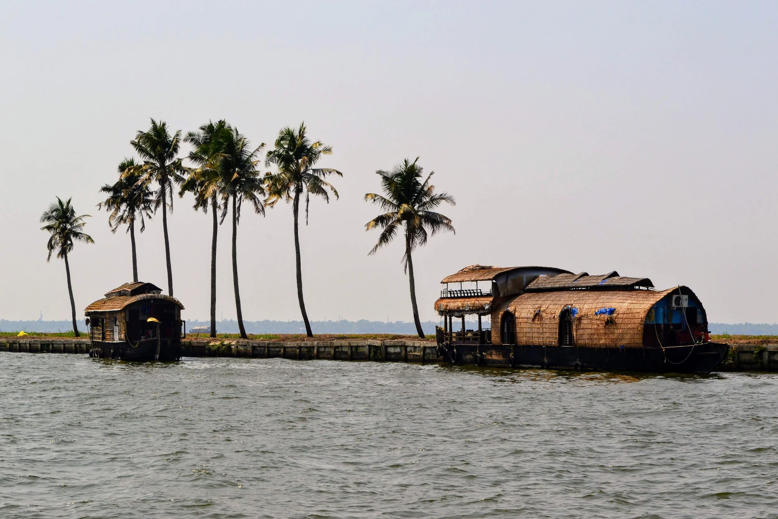 Houseboat on the backwaters of Kerala, India. March 2018. 