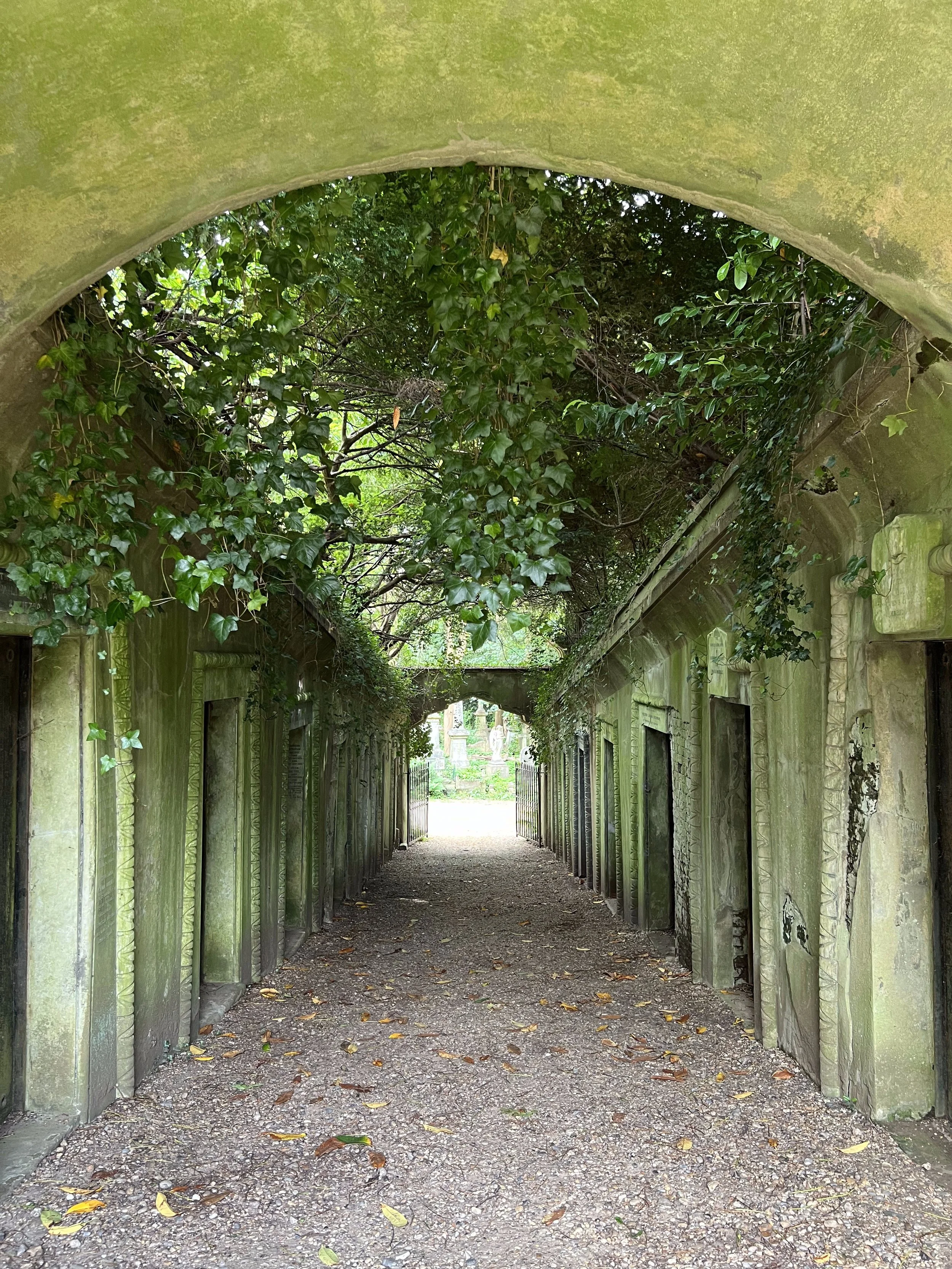 Highgate Cemetery in London, England is lovely and atmospheric and great for photos. Also, there are some really cool graves. June 2024. 
