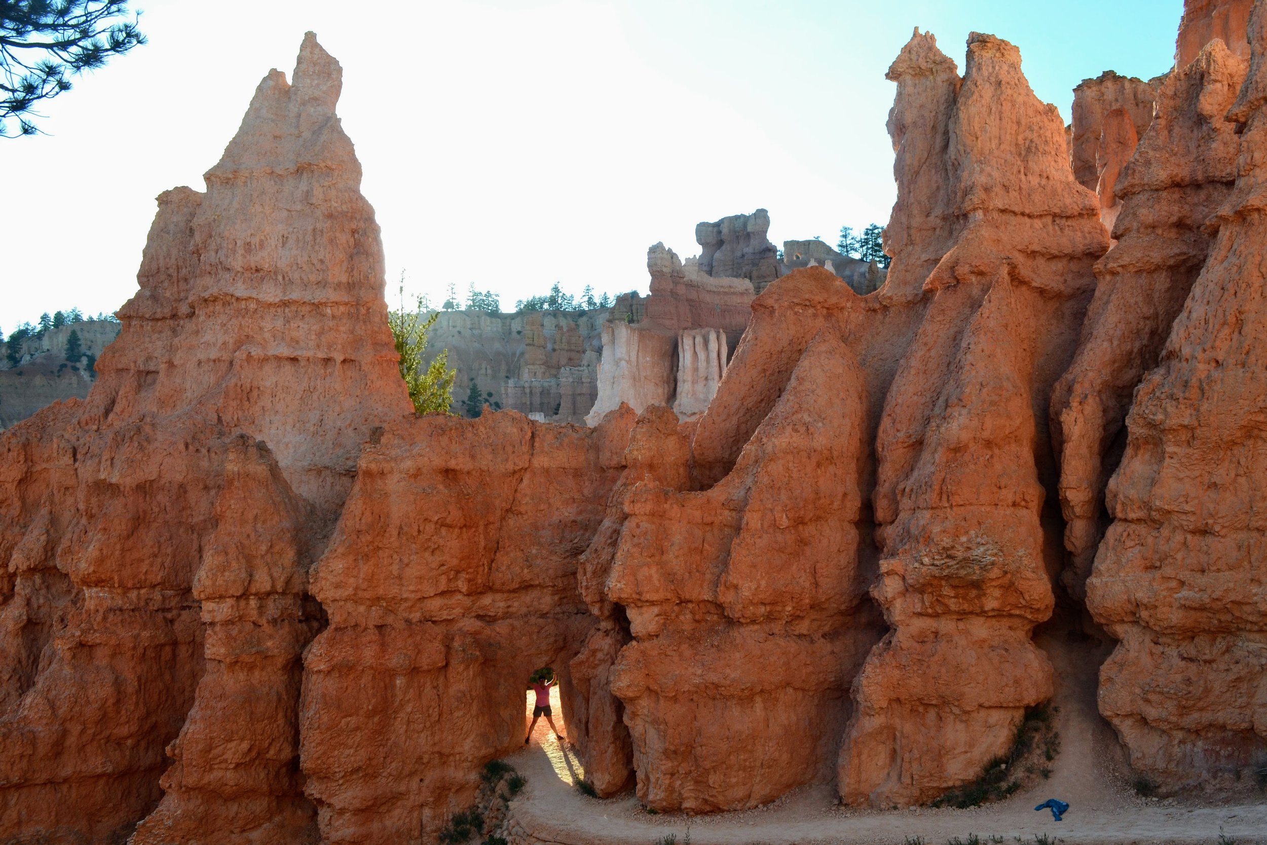 I'm in the "doorway" of these hoodoos in Bryce Canyon, Utah, USA. June, 2017. 