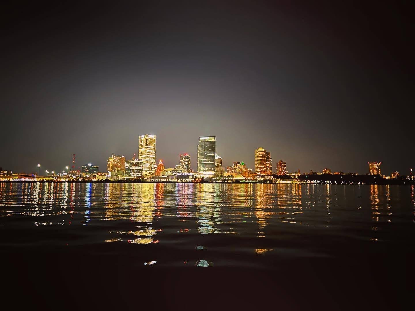 My home, Milwaukee. Out for a summer evening sail. August 2022. 