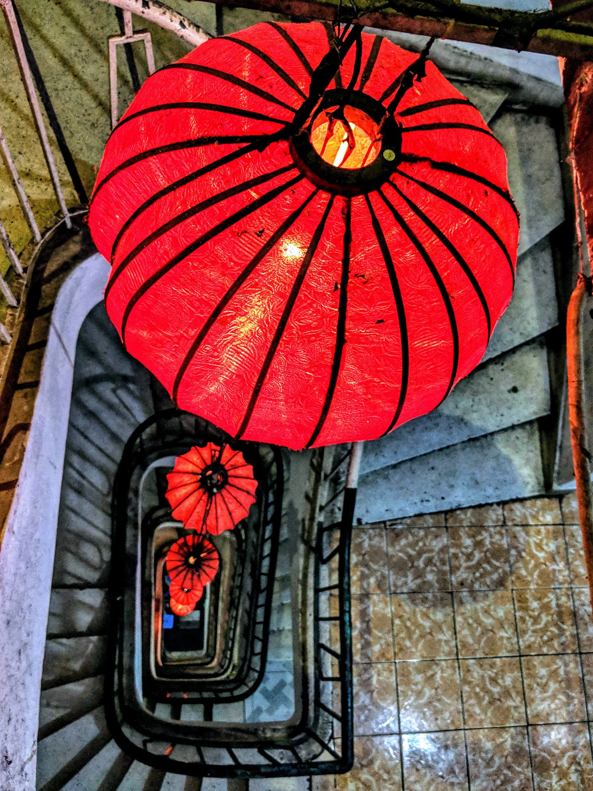 Looking down a stairwell in Ho Chi Minh City, Vietnam. January 2019. 