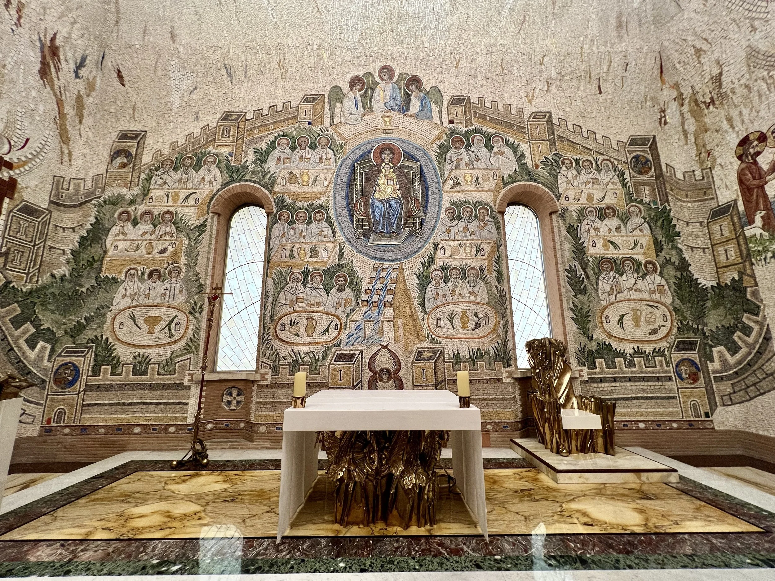 One of the chapels we explored while waiting for Pope Francis for a private audience at The Vatican. This is all mosaic. June 2024. 